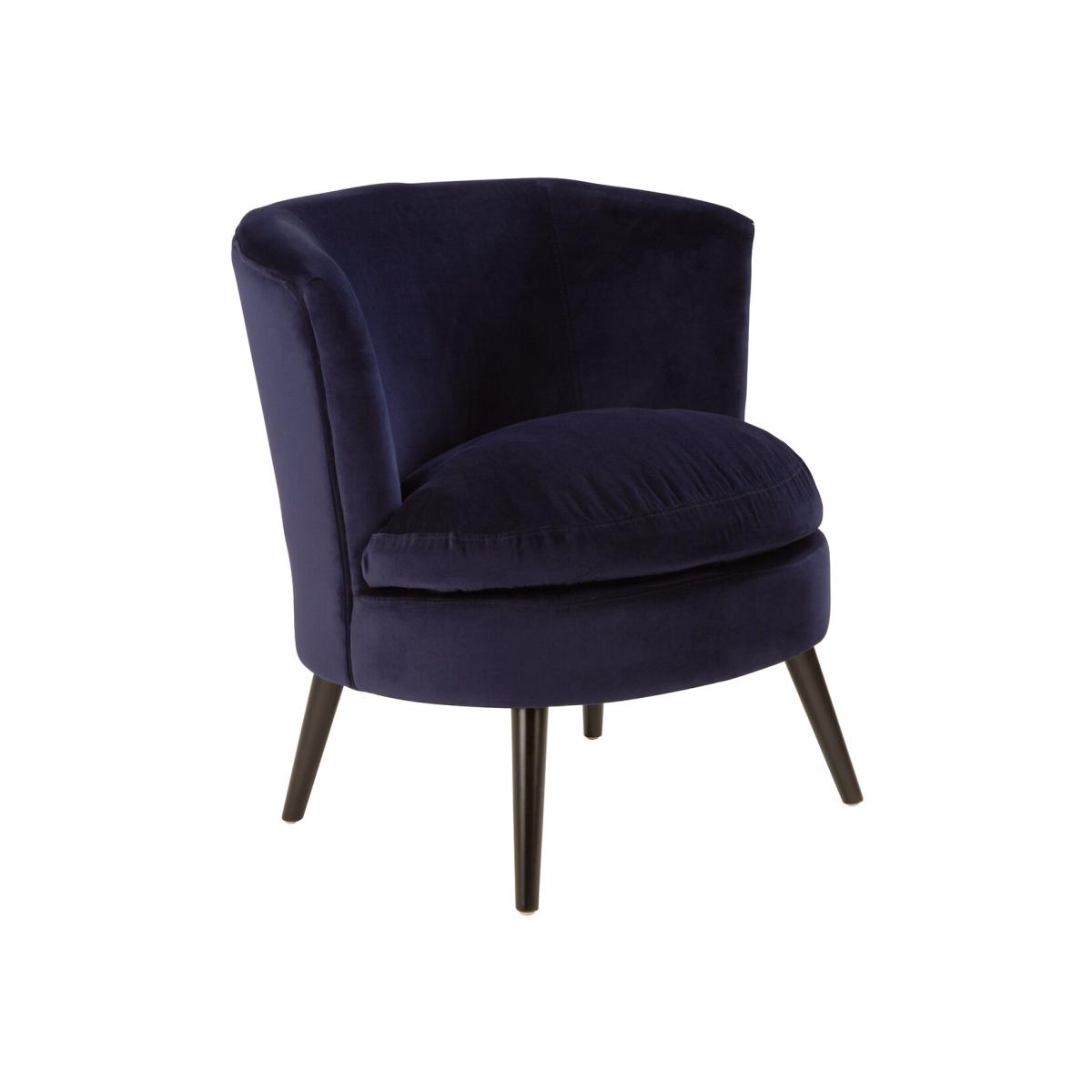 Cotton Velvet Plush Accent Chair with Birchwood Legs – image 1