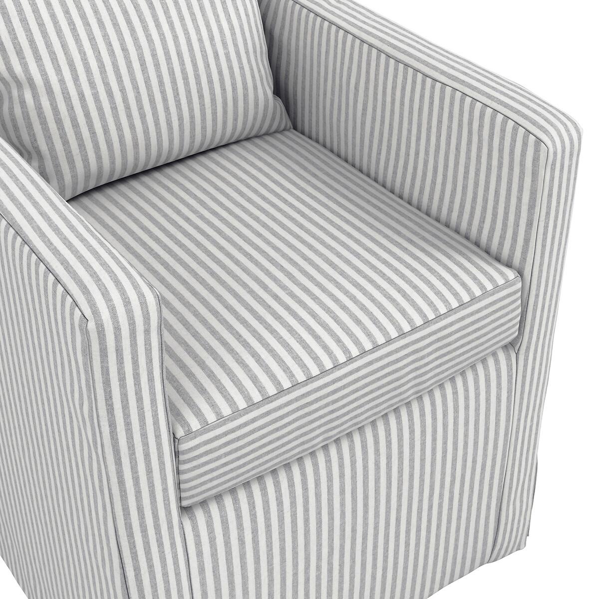 Emmie Country Stripe Dining Armchair in Cotton – image 6