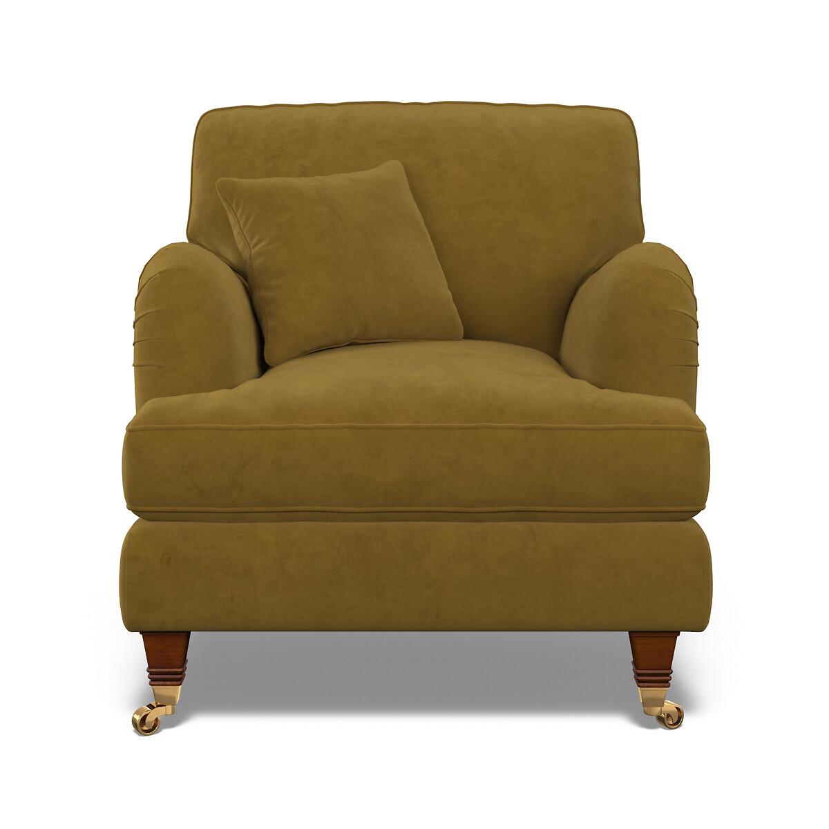 Emeline Velvet Armchair with Antique Castor Legs – image 3
