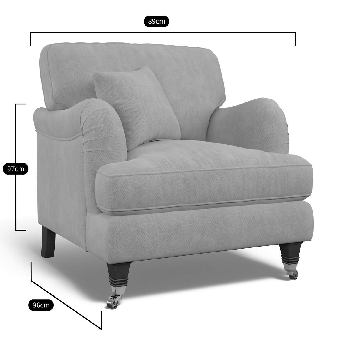 Emeline Velvet Armchair with Antique Castor Legs – image 6