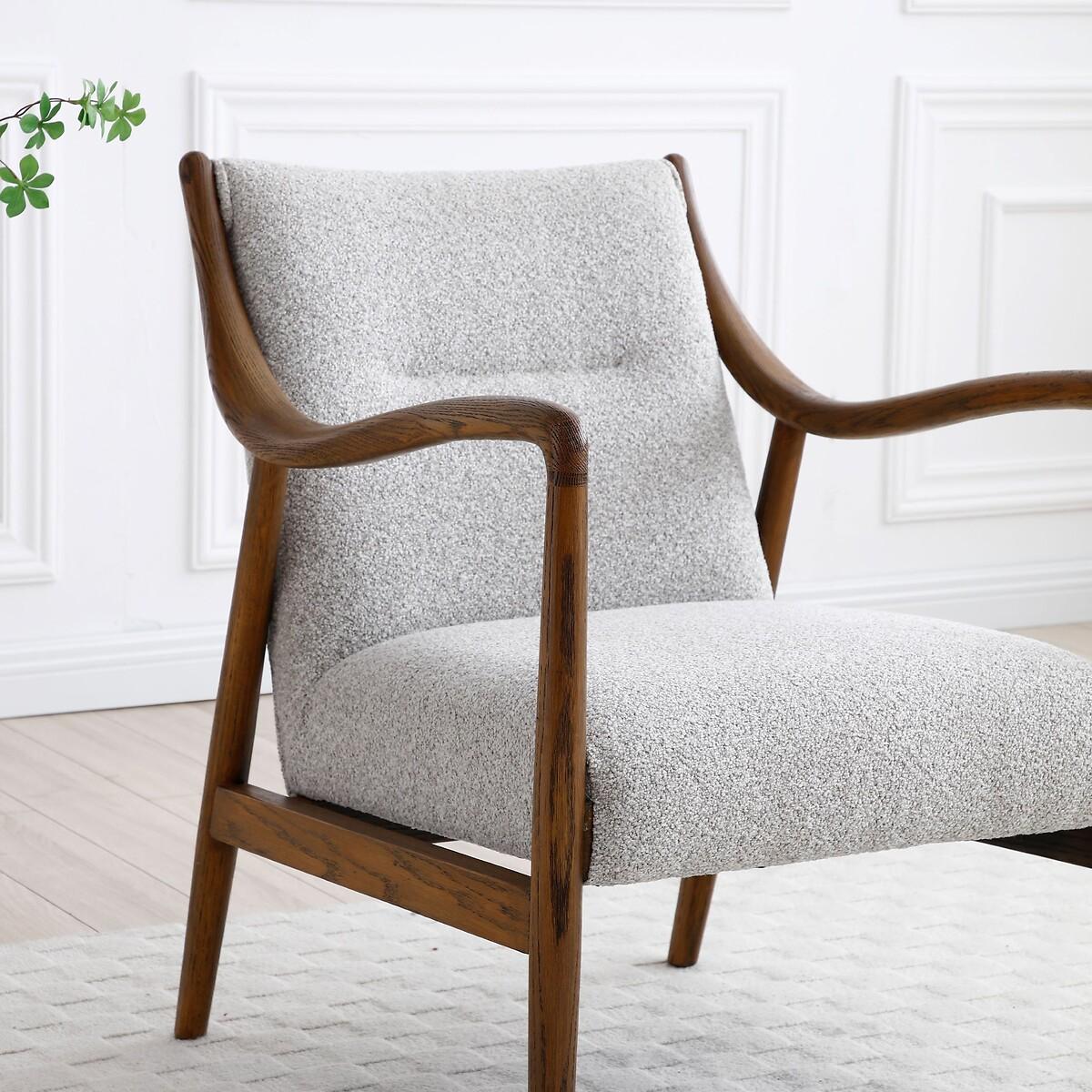 Tiberius Mid-Century Boucle & Oak Accent Chair – image 2