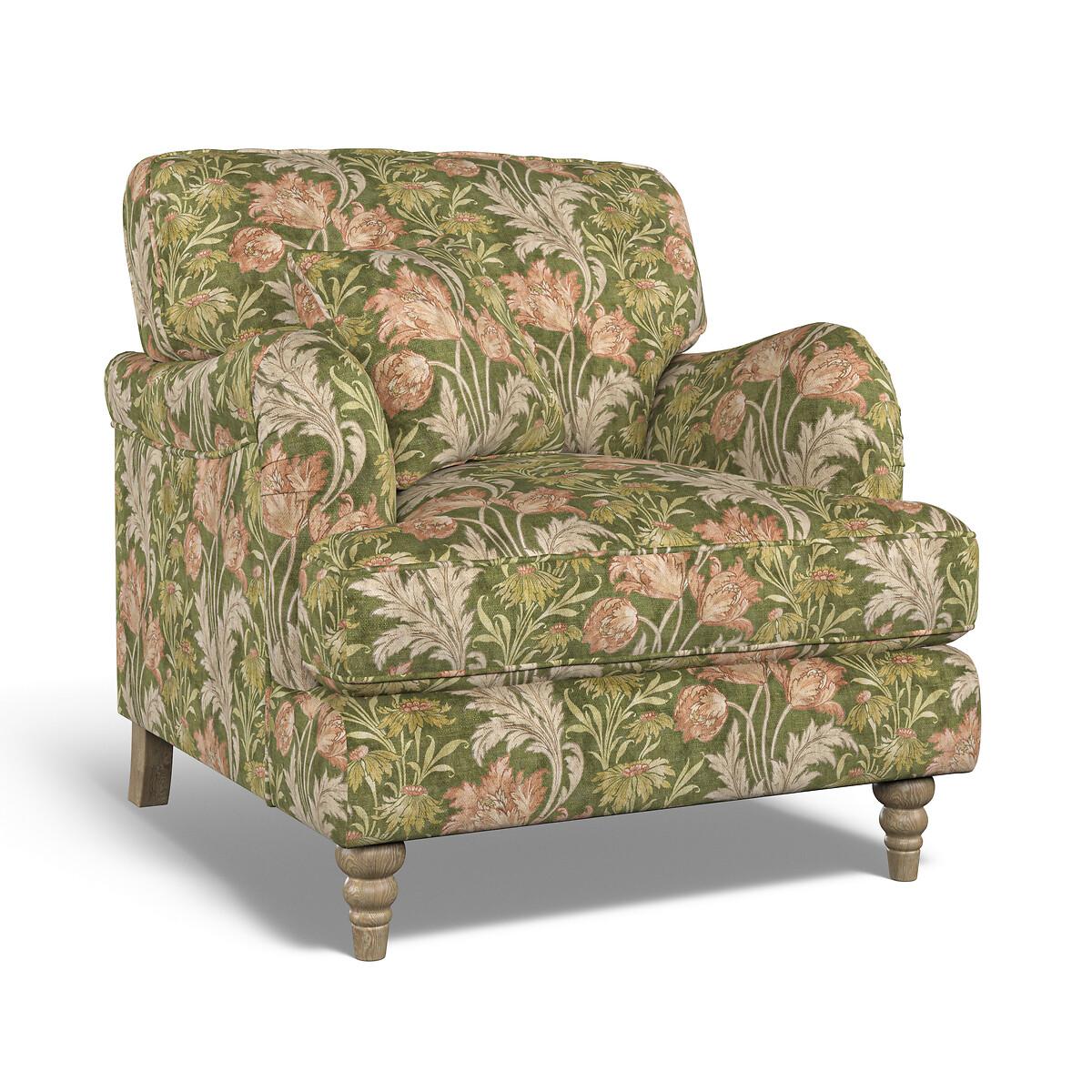Emeline Floral Chenille Armchair with Oak Feet – image 2