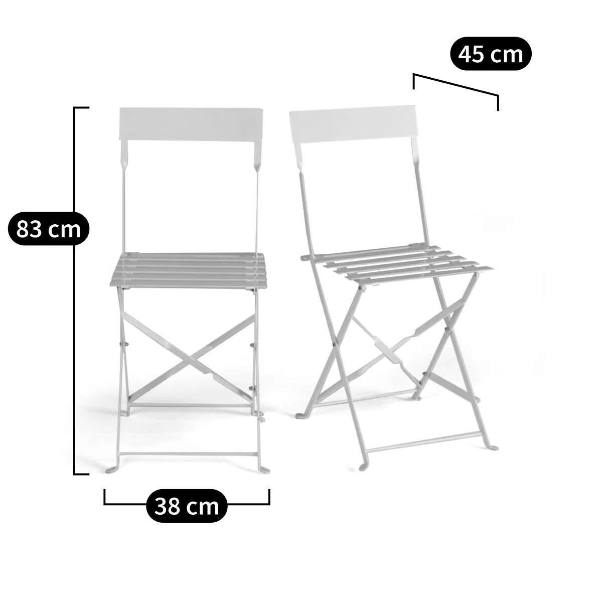 Set of 2 Ozevan Folding Metal Chairs – image 4