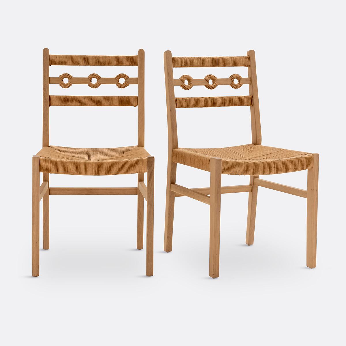 Set of 2 Menorca Oak and Braiding Chairs – image 2