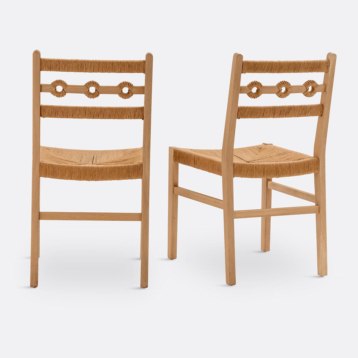 Set of 2 Menorca Oak and Braiding Chairs – image 3