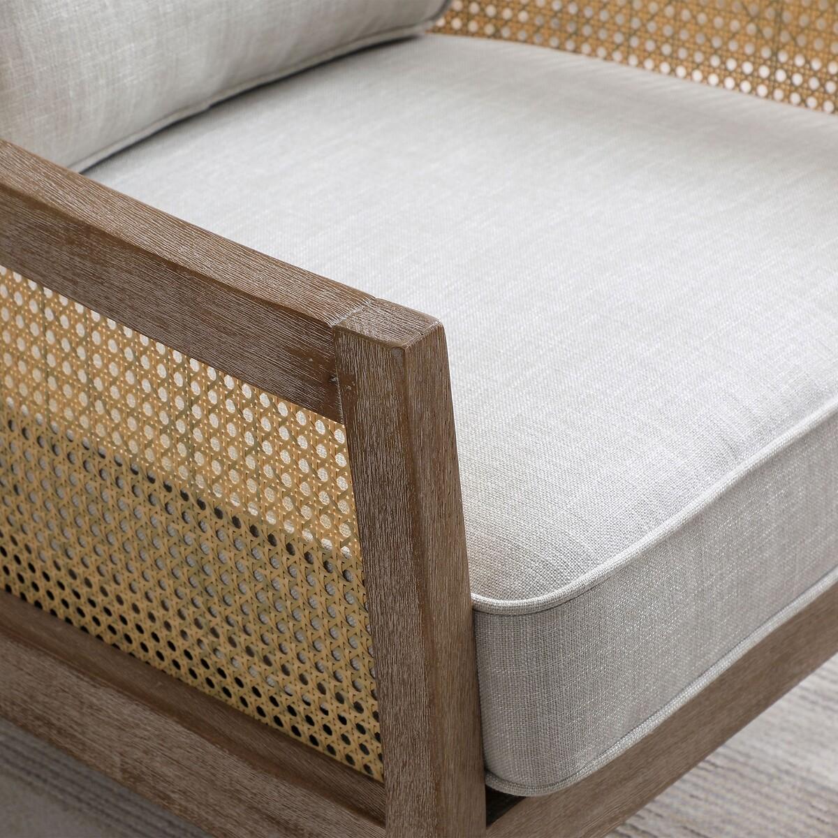 Cecily Vintage Linen Rattan Chair – image 3