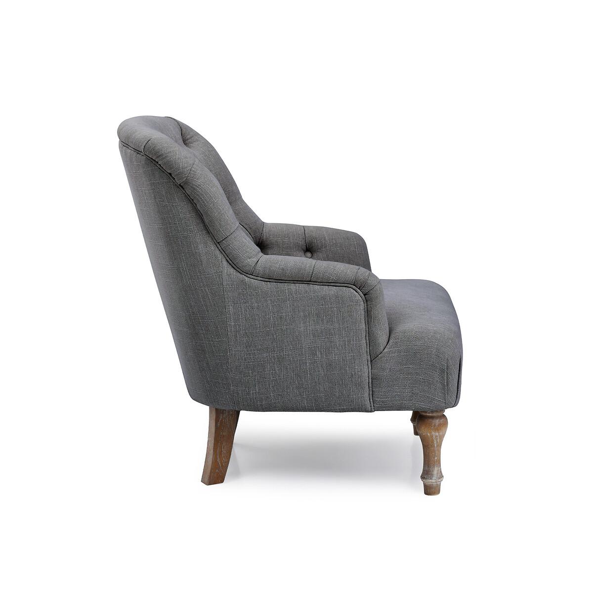 Bonnie Textured Linen Buttoned Accent Chair – image 4