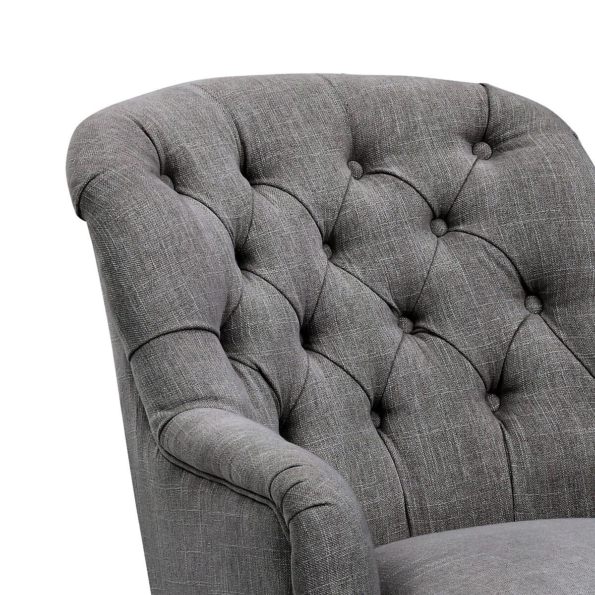 Bonnie Textured Linen Buttoned Accent Chair – image 5