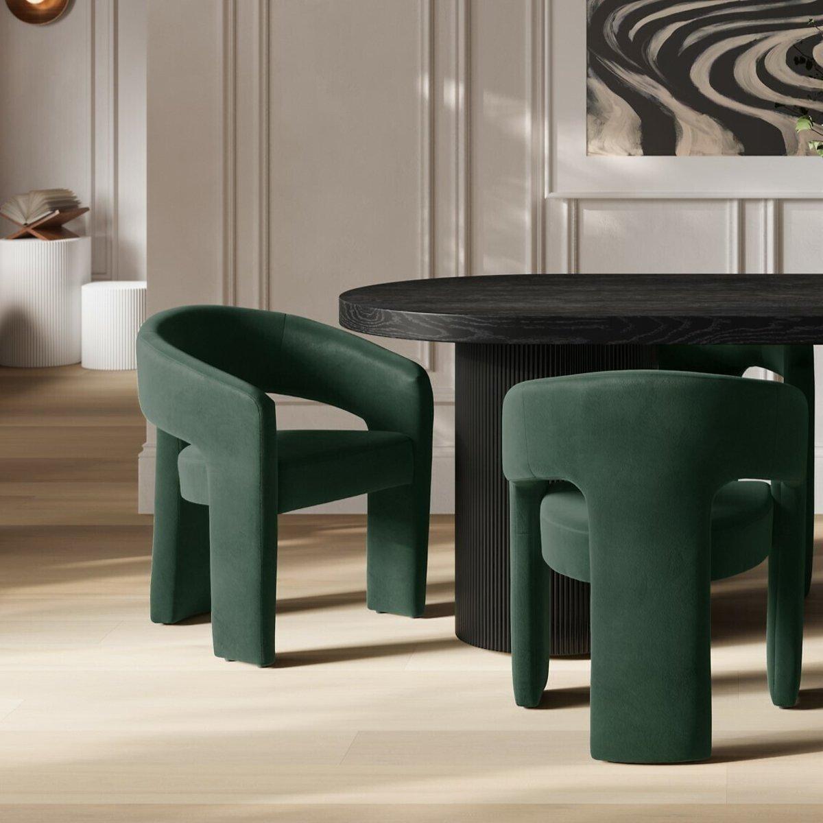 Isolde Velvet Sculptural Dining Chair – image 1