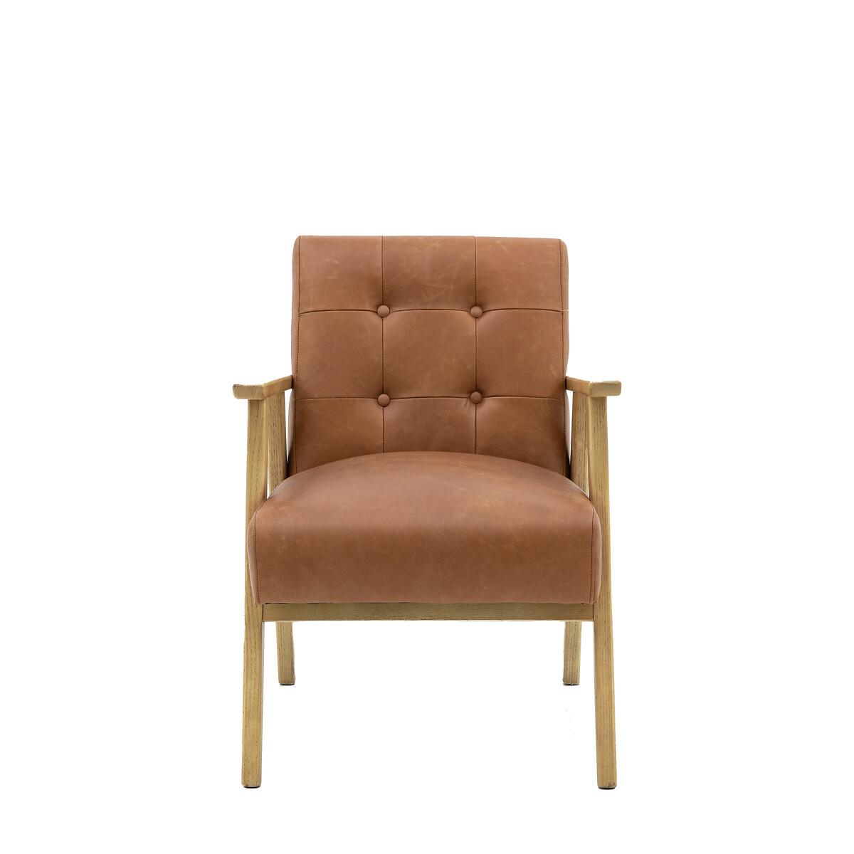 Caledon Mid-Century Buttoned Leather Armchair – image 2
