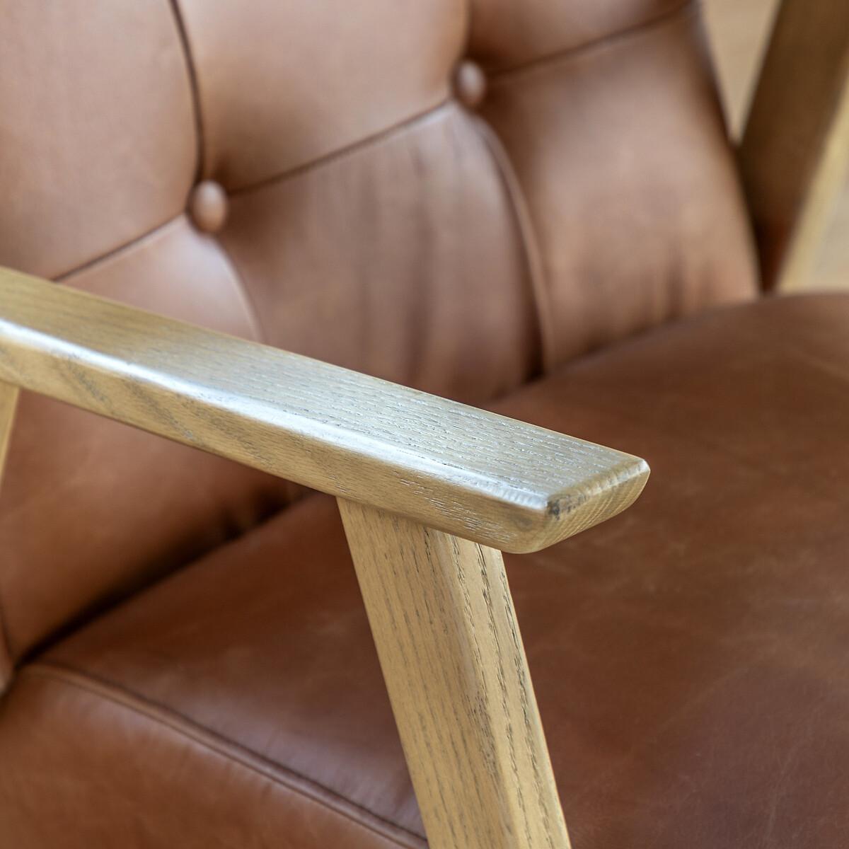 Caledon Mid-Century Buttoned Leather Armchair – image 3
