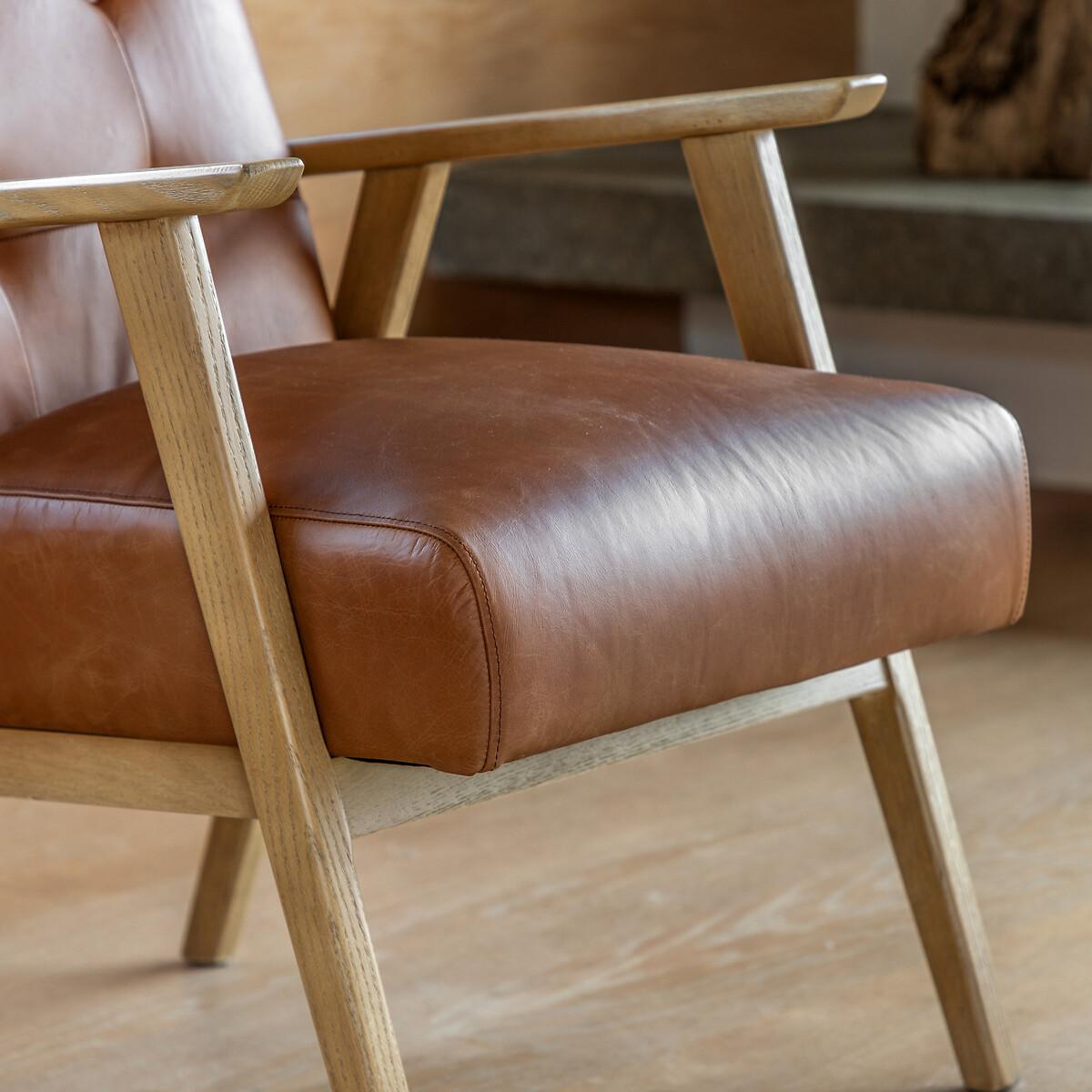 Caledon Mid-Century Buttoned Leather Armchair – image 4