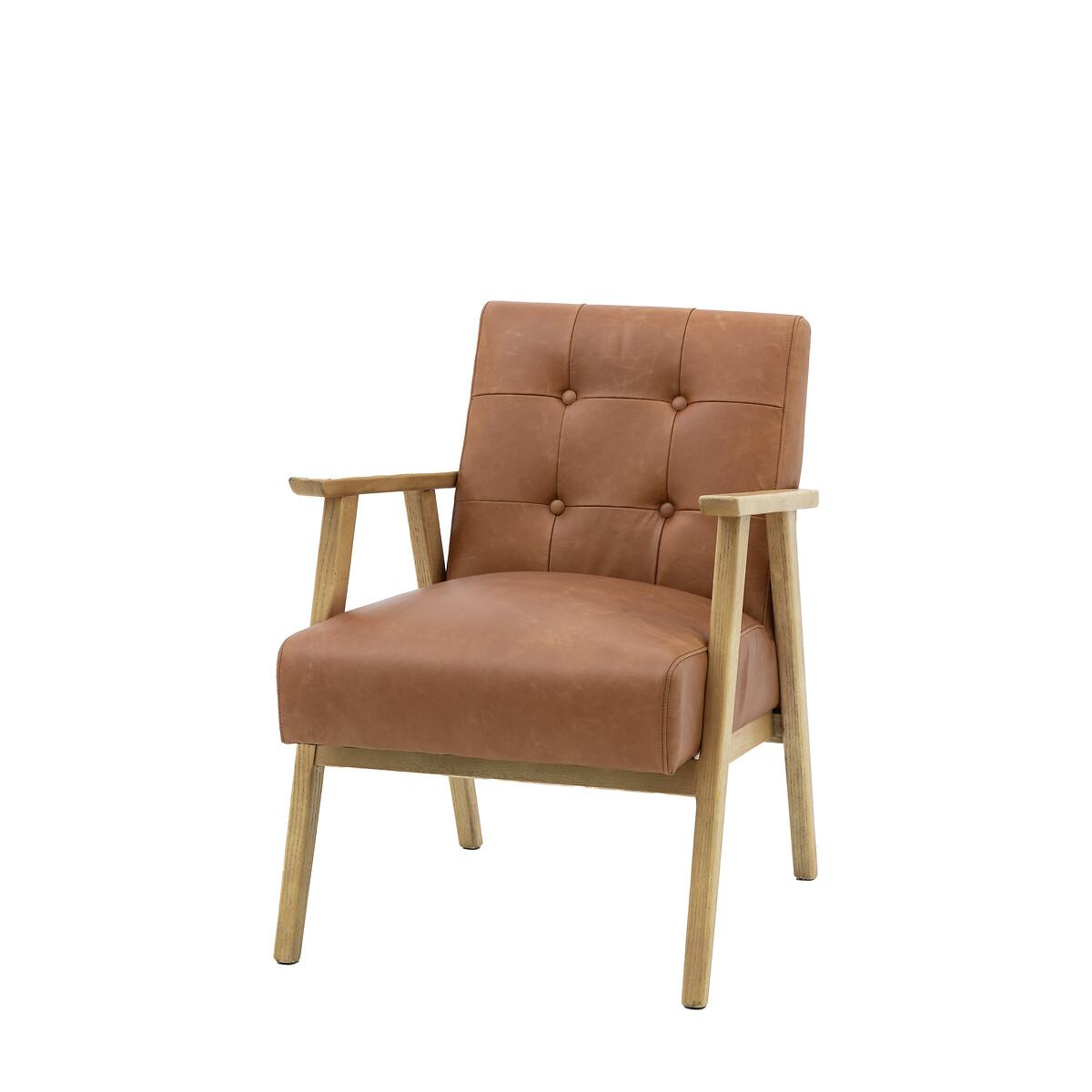 Caledon Mid-Century Buttoned Leather Armchair – image 5