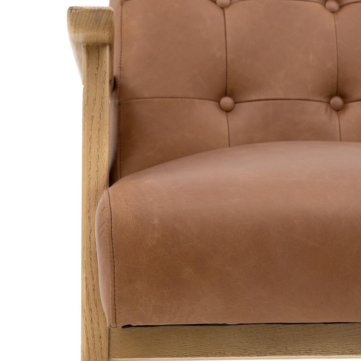 Caledon Mid-Century Buttoned Leather Armchair – image 8