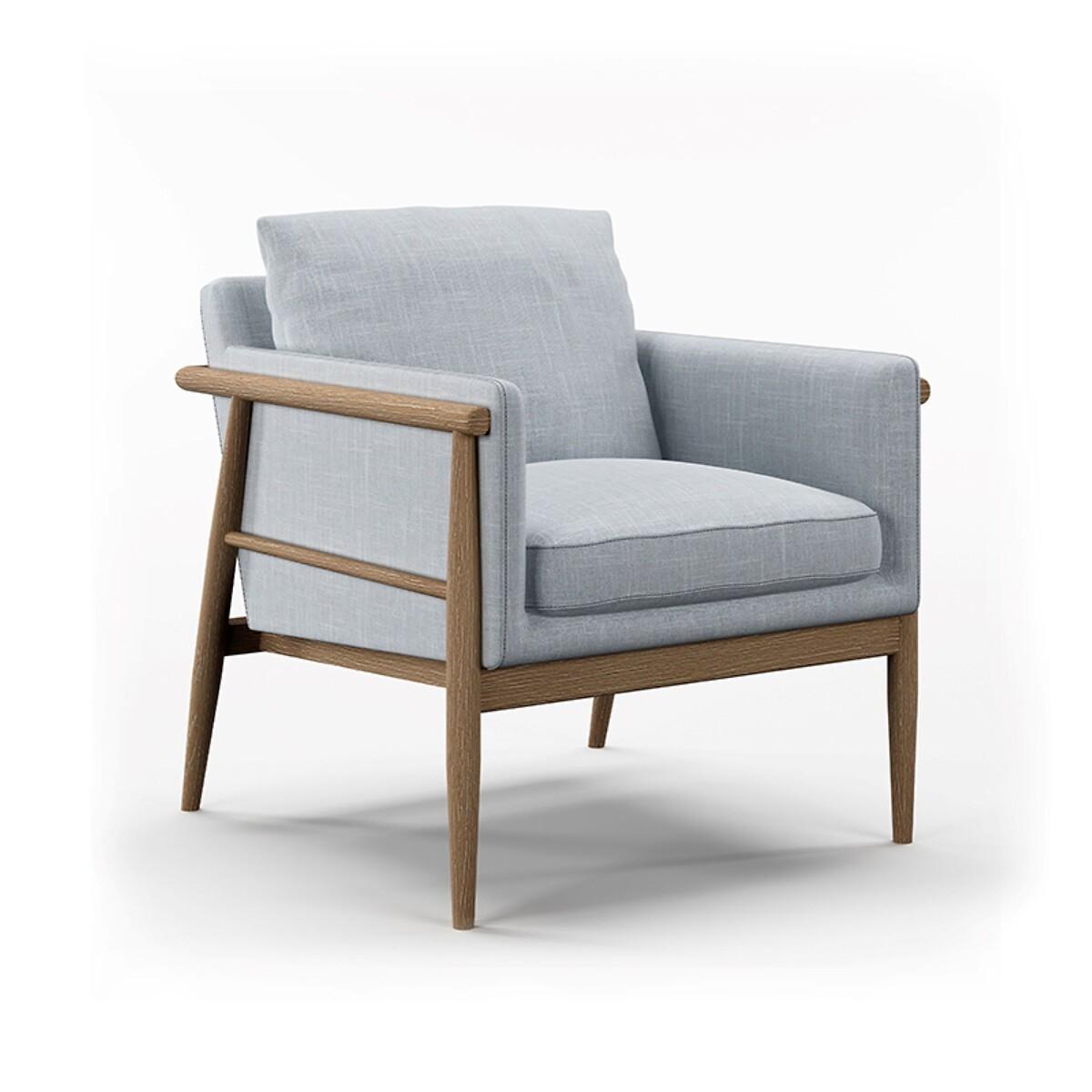 Alaric Mid-Century Linen and Solid Wood Chair – image 7