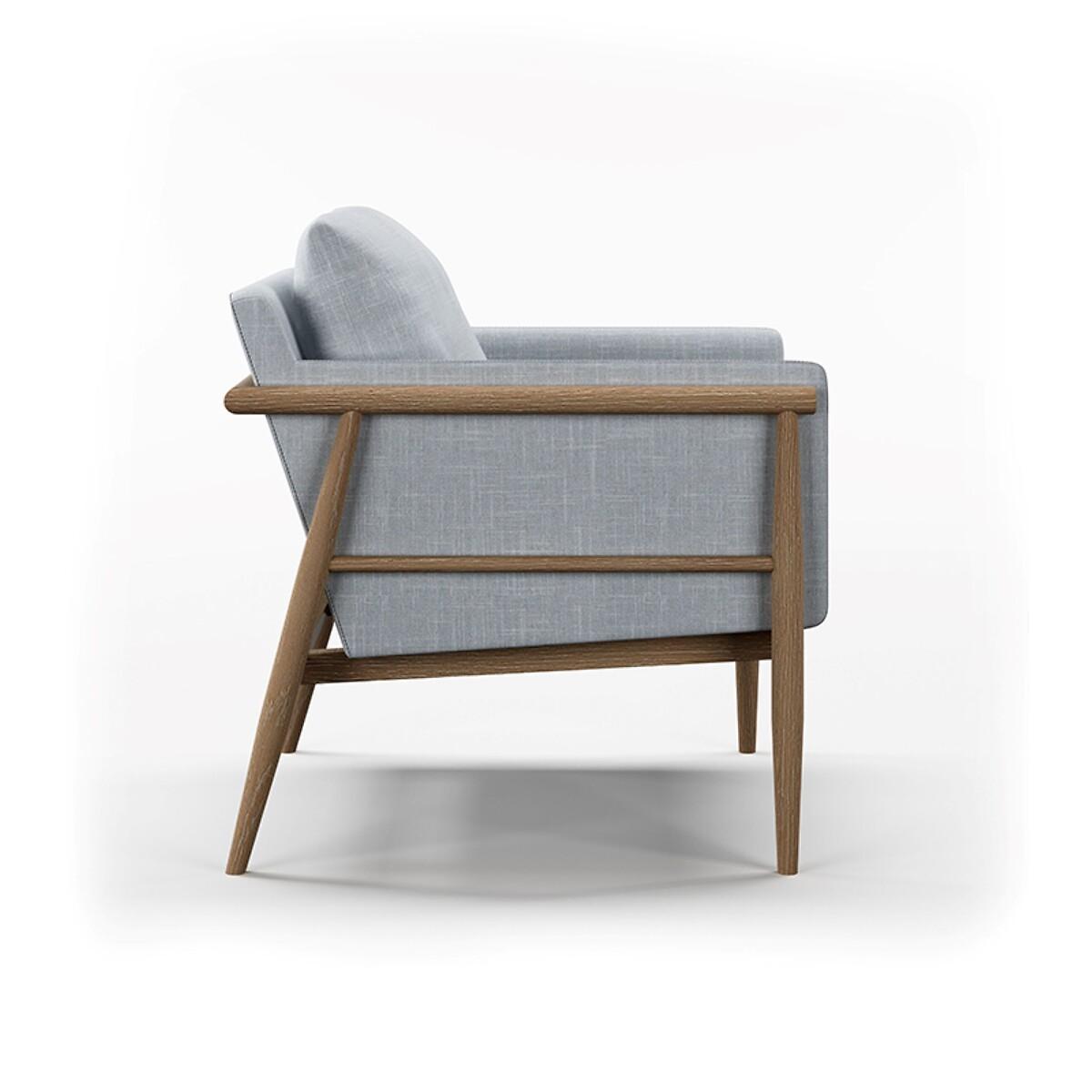 Alaric Mid-Century Linen and Solid Wood Chair – image 8