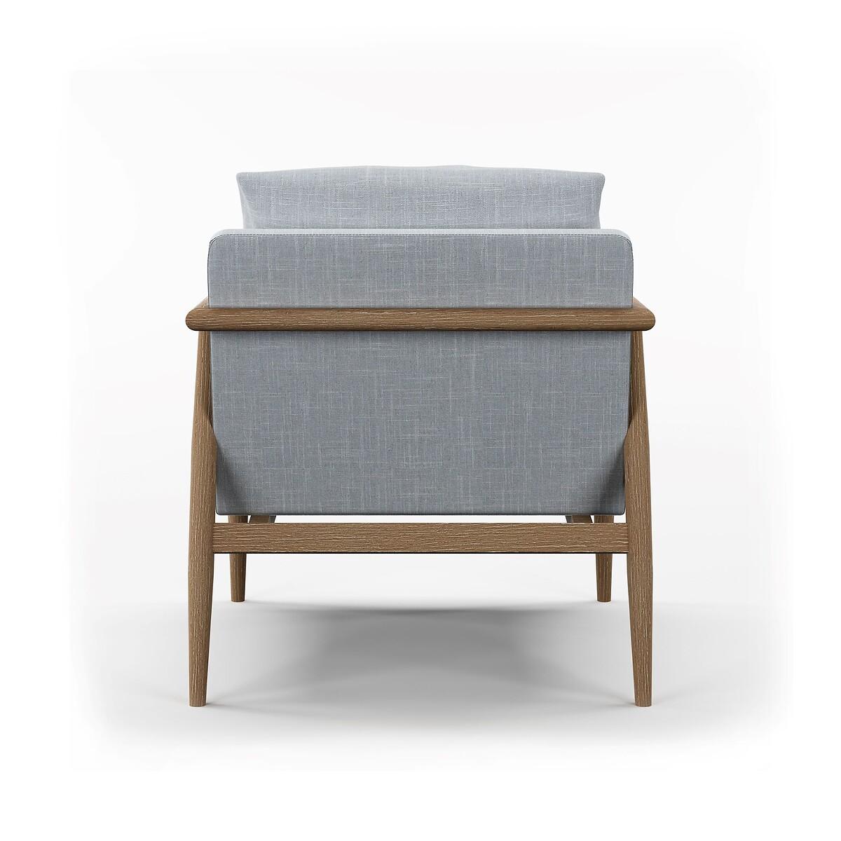 Alaric Mid-Century Linen and Solid Wood Chair – image 9