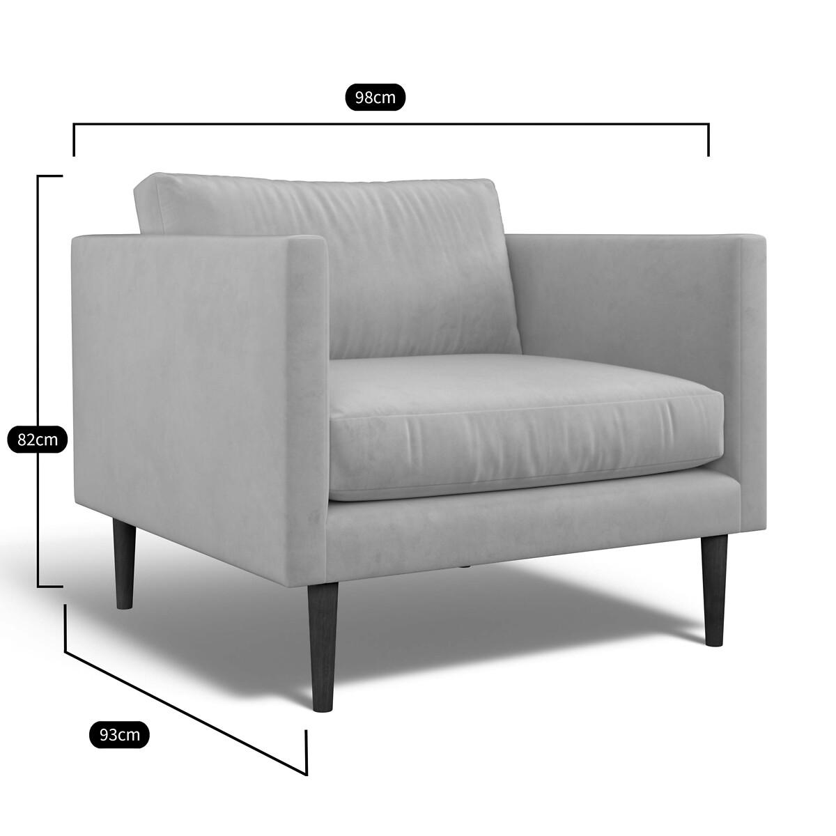 Gabriela Modern Velvet Armchair with Light Wood Legs & Feather Fillings – image 6