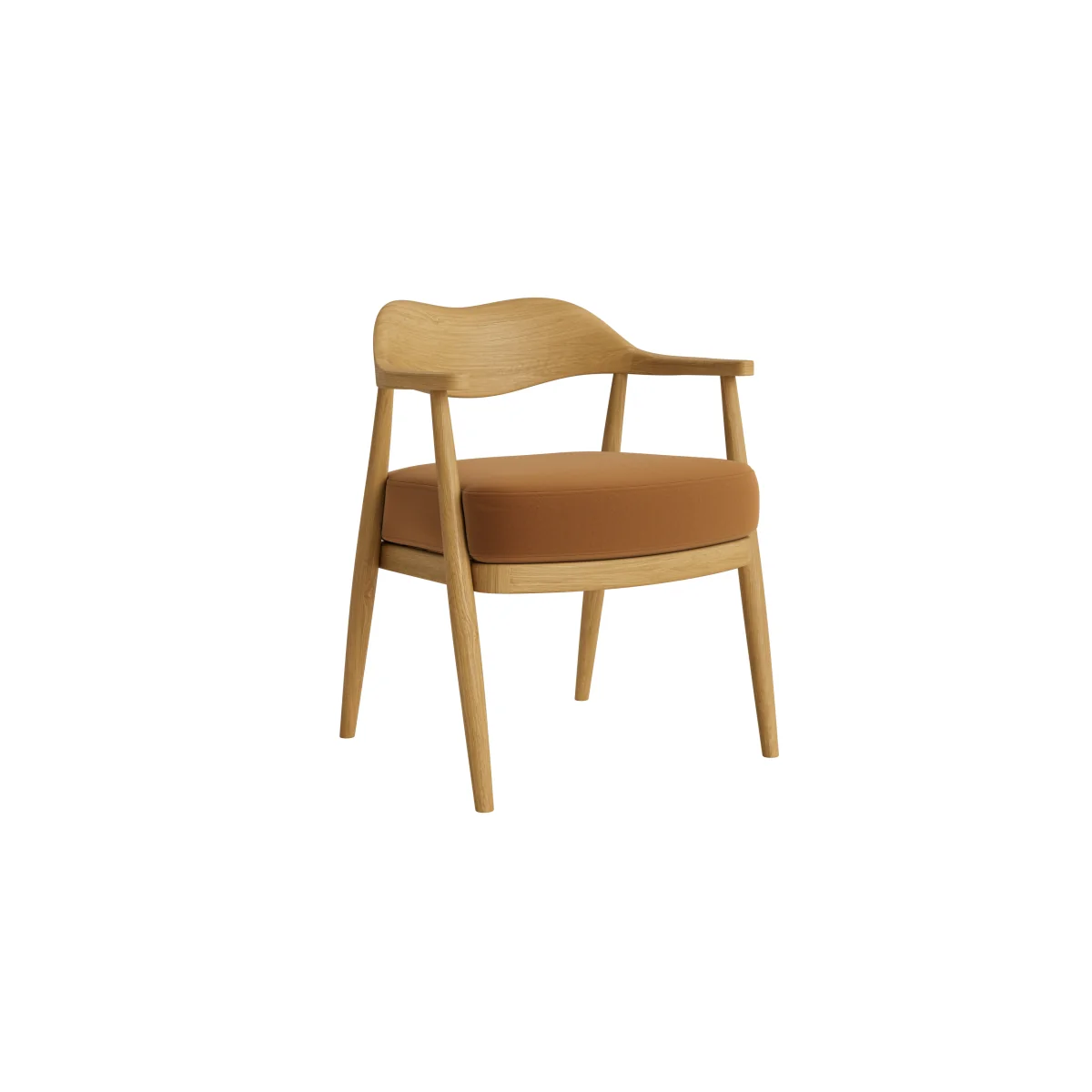 Dweller Kicthen Chair (Found Chestnut Clever Velvet, Light Oak) – image 2