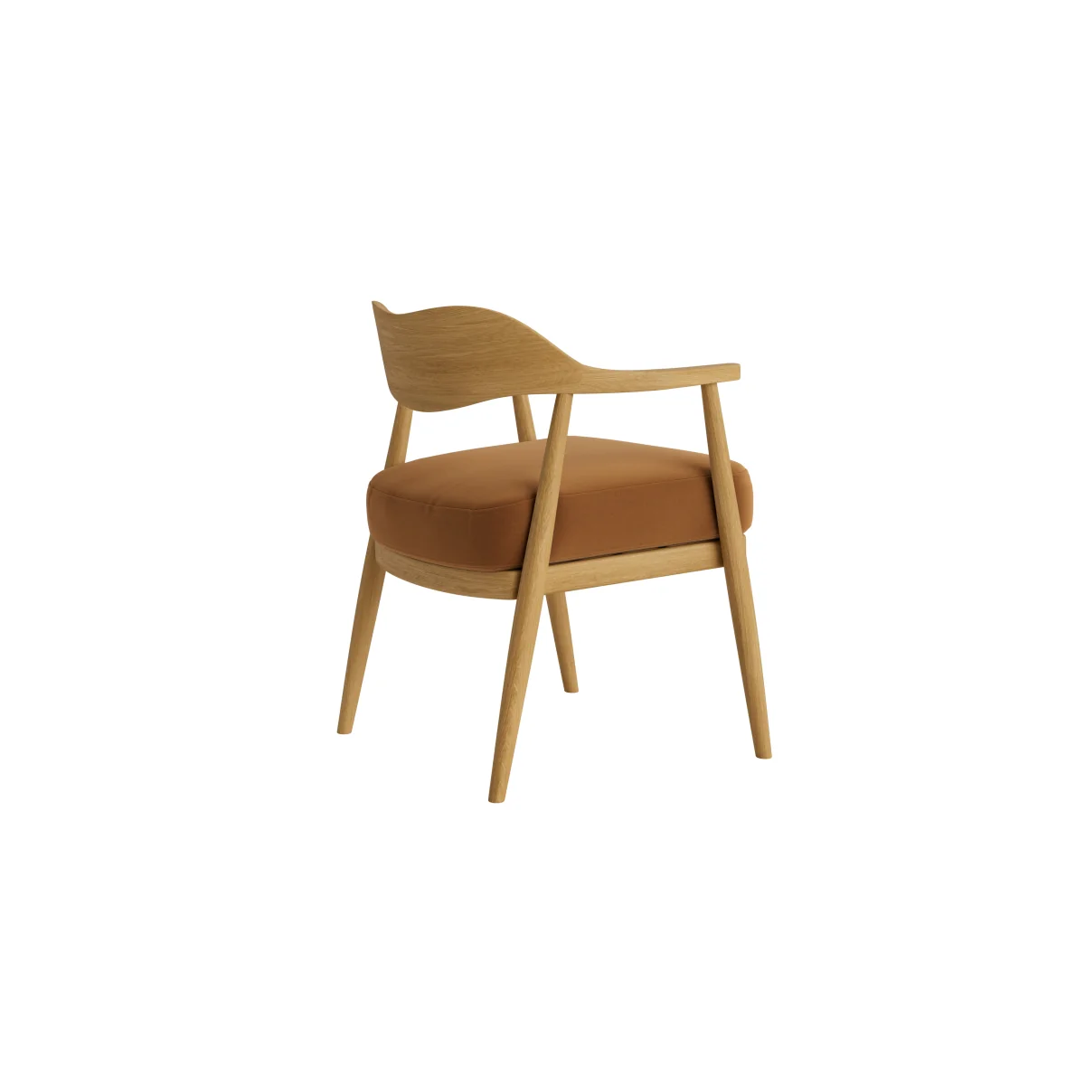 Dweller Kicthen Chair (Found Chestnut Clever Velvet, Light Oak) – image 3