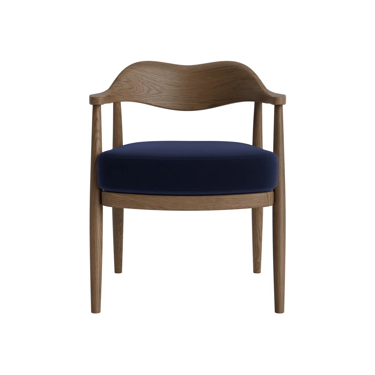Dweller Kicthen Chair (Pen Nib Blue Clever Velvet, Dark Oak) – image 1