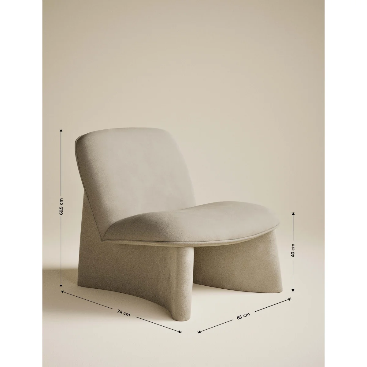Gallery Direct Slipper Velvet Accent Chair Natural – image 3