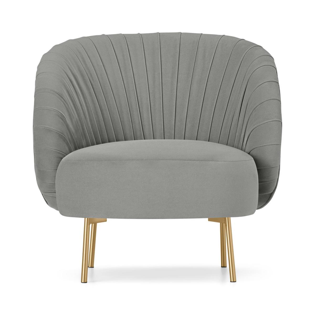 Ilana Accent Armchair, Silver Grey Velvet – image 2
