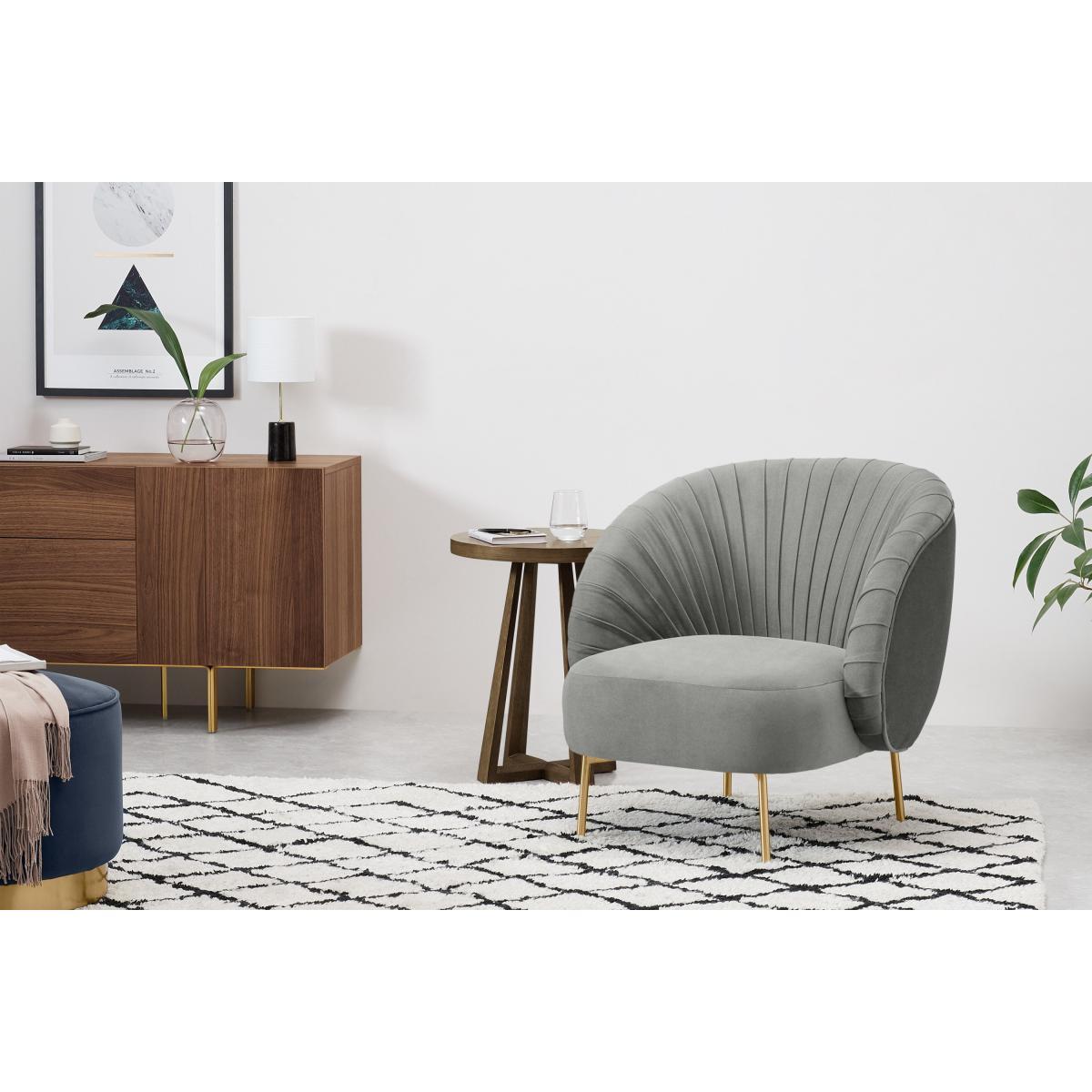 Ilana Accent Armchair, Silver Grey Velvet – image 4
