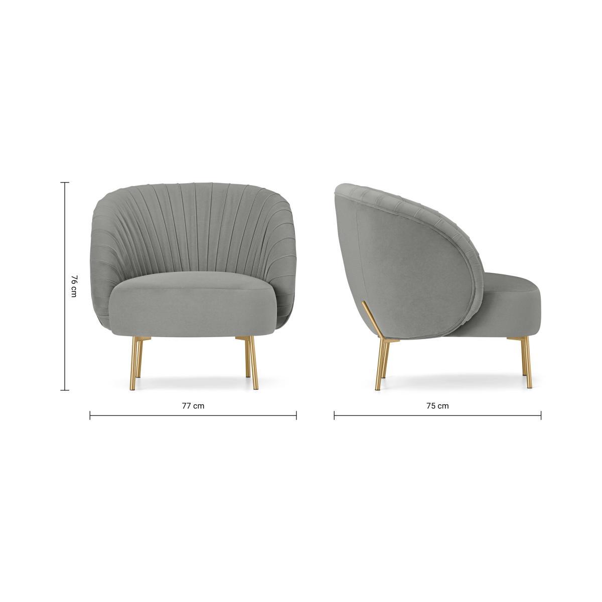Ilana Accent Armchair, Silver Grey Velvet – image 9
