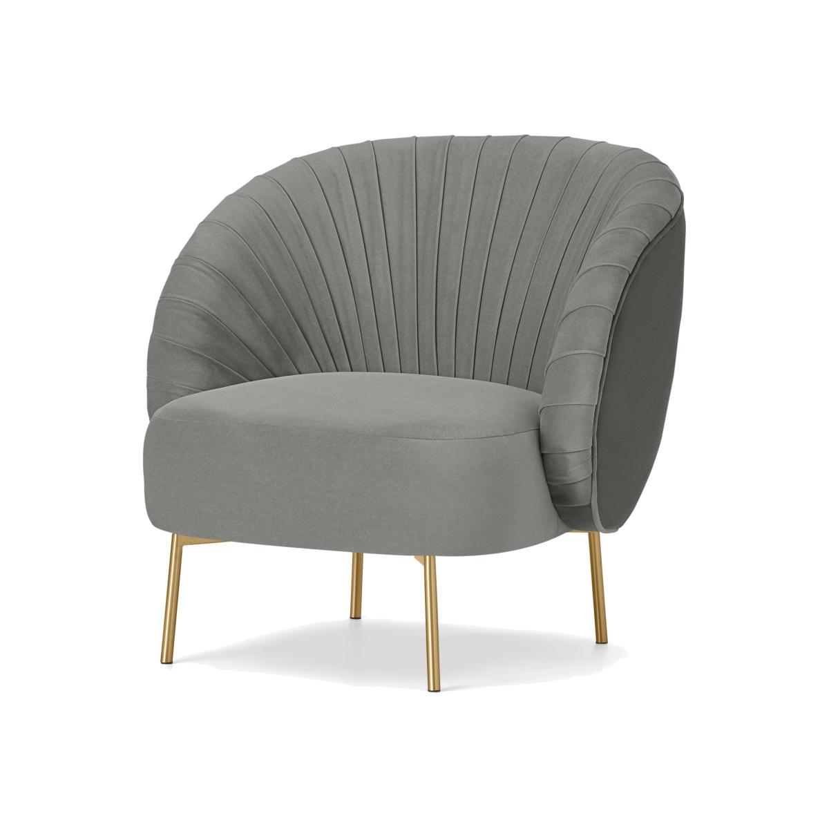 Ilana Accent Armchair, Silver Grey Velvet – image 1