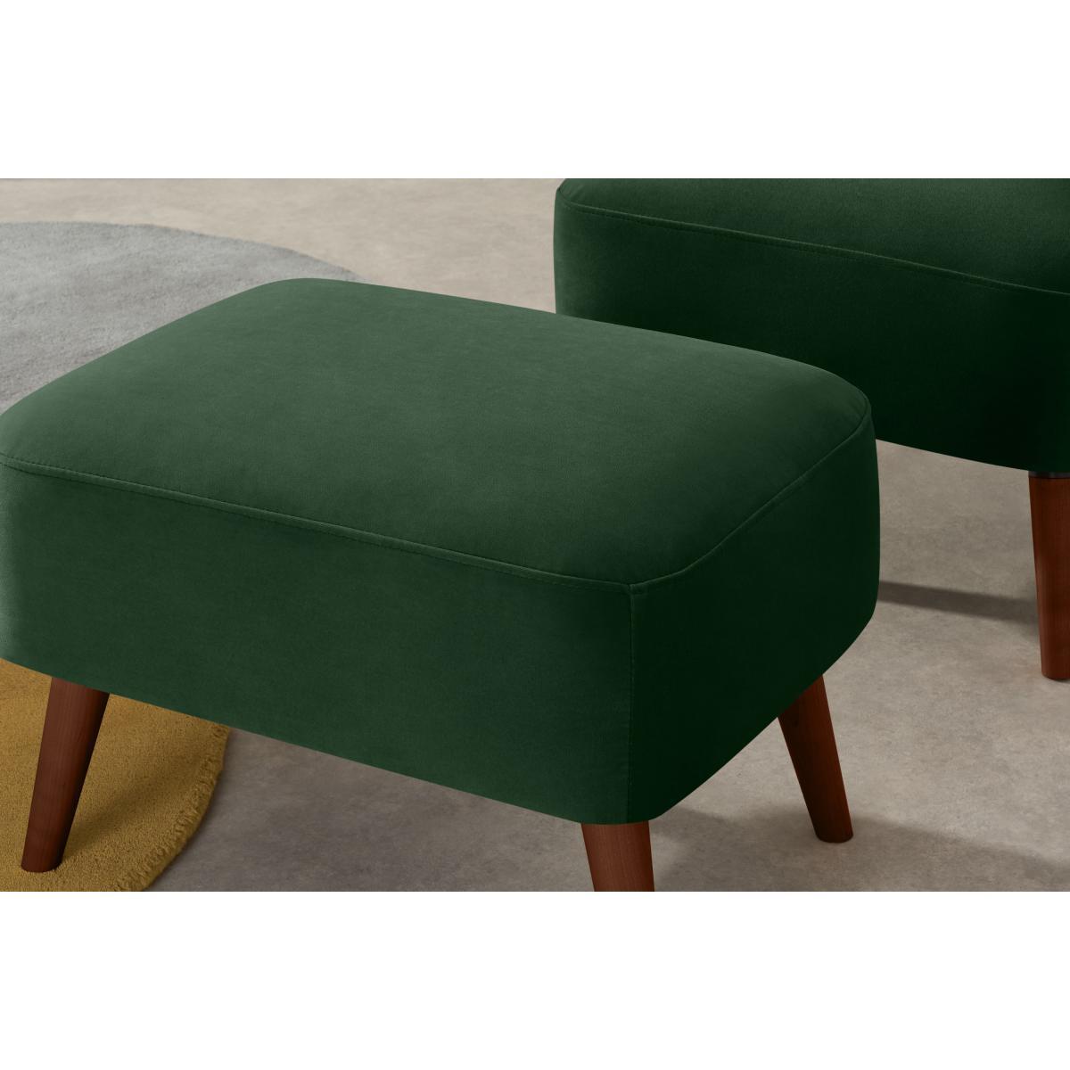 Elvi Accent Armchair & Footstool, Moss Green Velvet – image 7