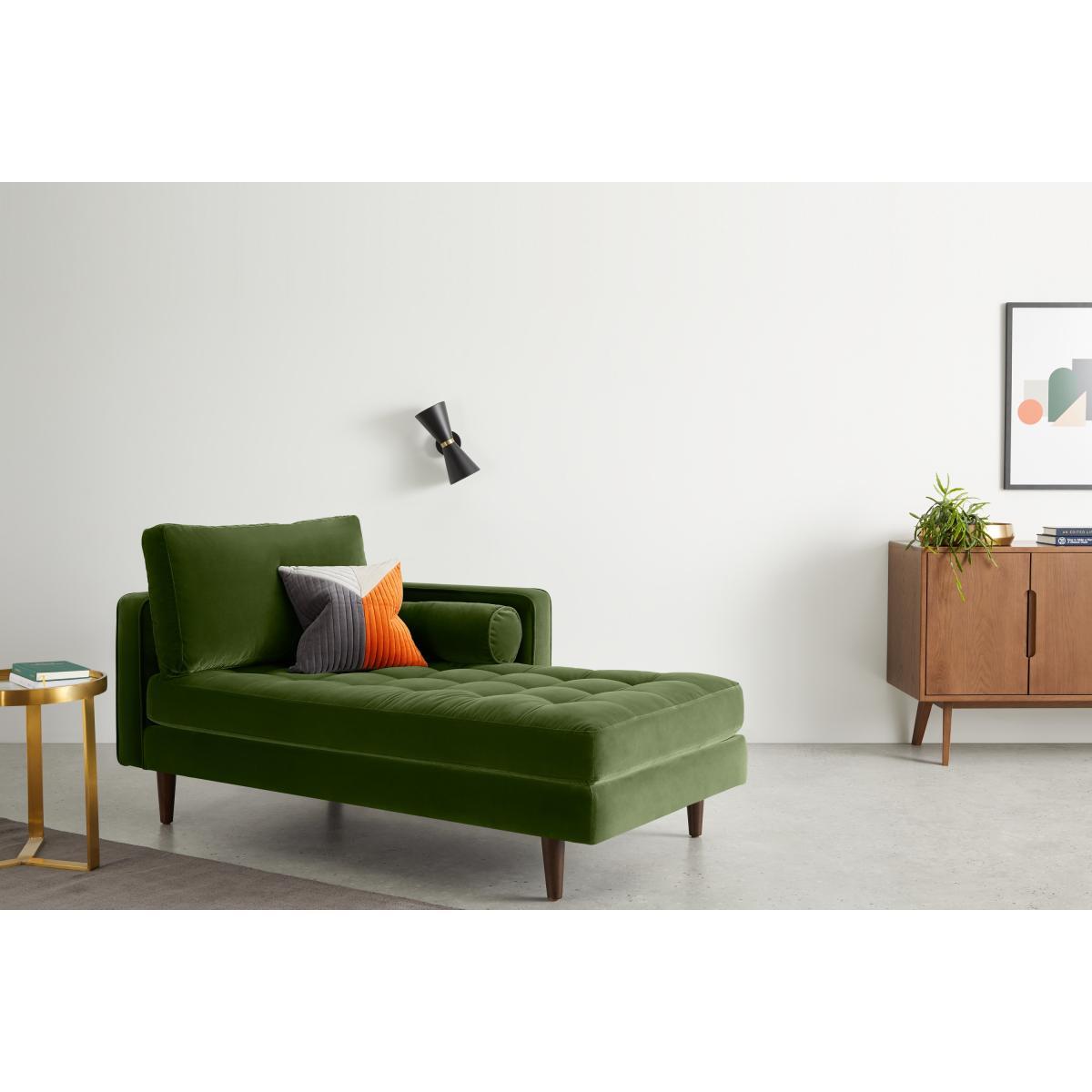 Scott Right Hand Facing Chaise Longue, Cotton Velvet Grass – image 4
