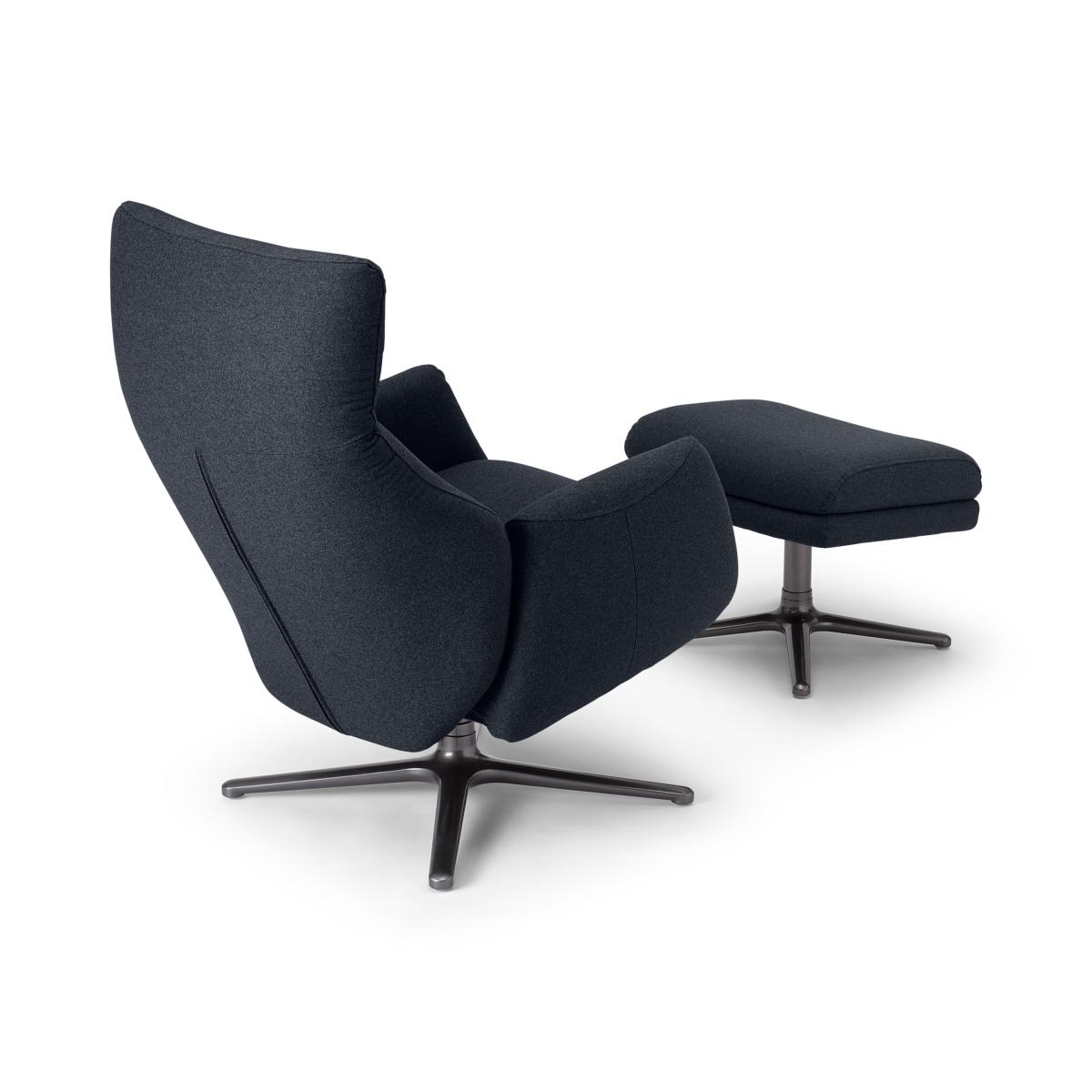 Paxton Reclining Accent Armchair and Footstool, Elite Navy – image 4