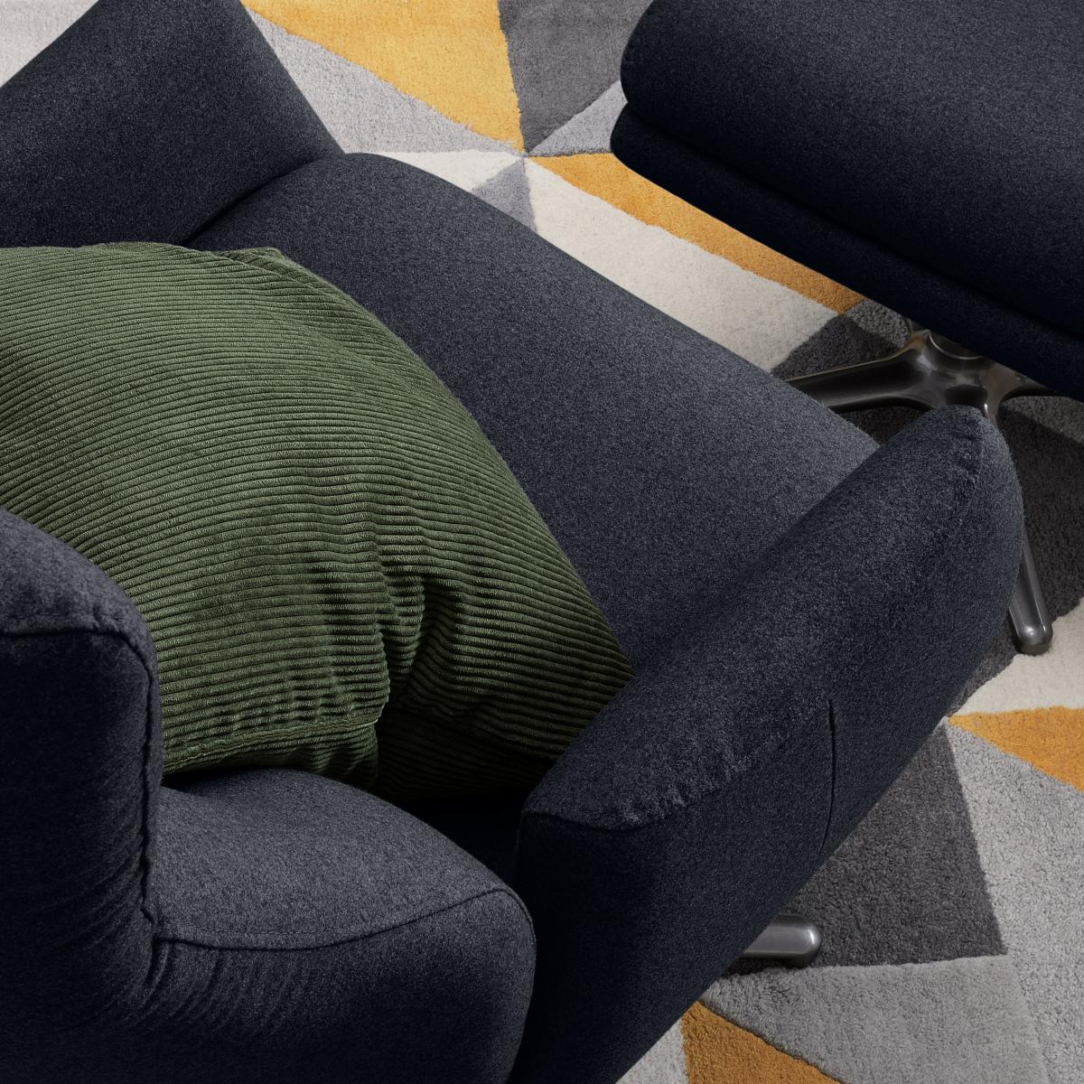 Paxton Reclining Accent Armchair and Footstool, Elite Navy – image 5