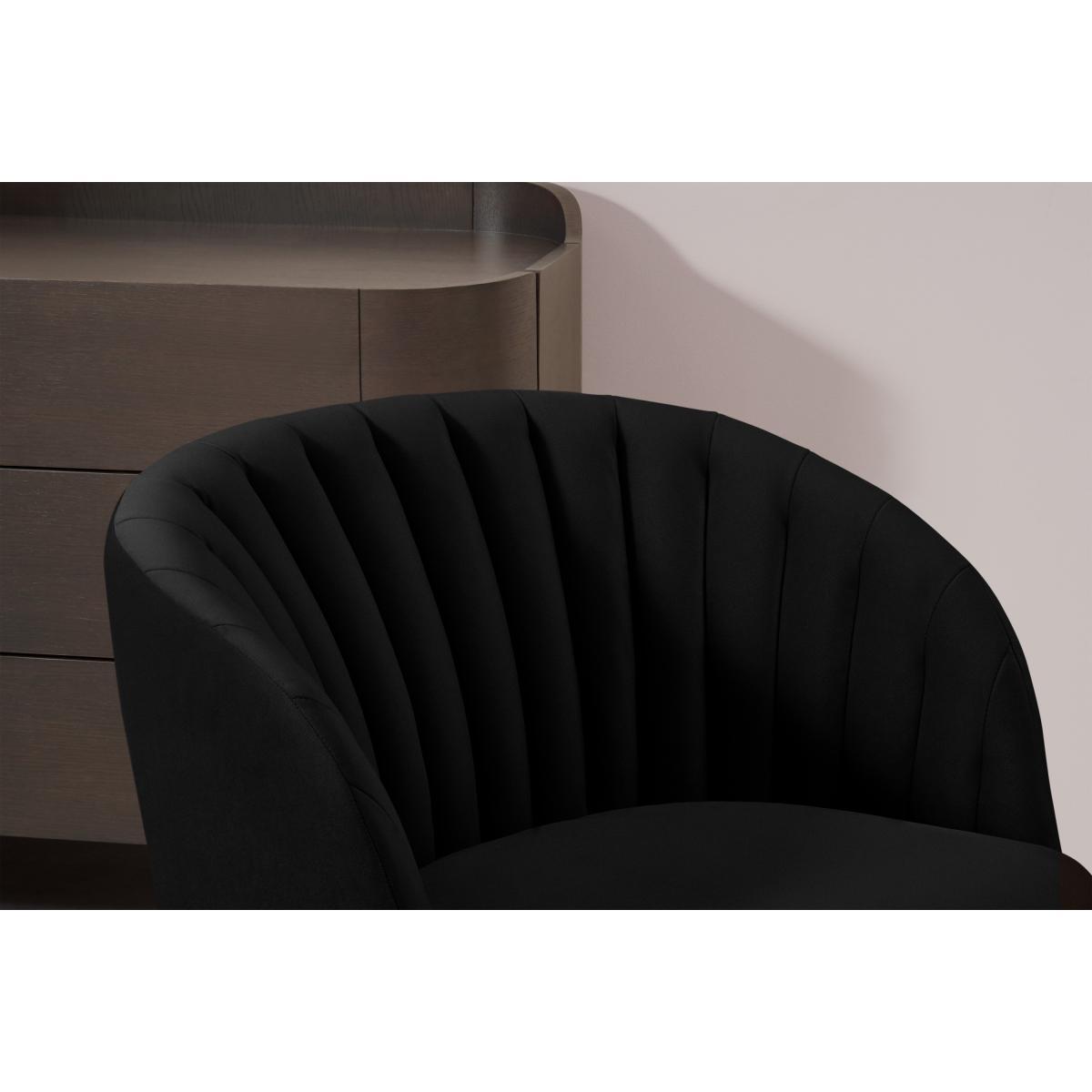 Sylvie Swivel Accent Armchair, Deep Black Velvet – image 7