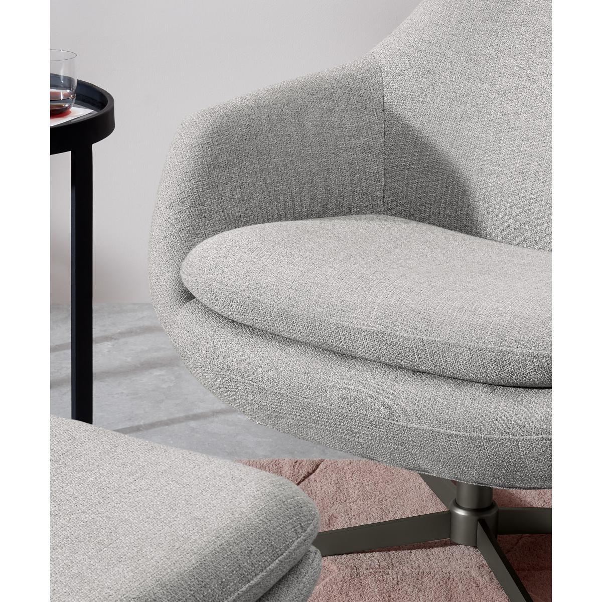 Modesto Accent Armchair & Footstool, Luna Grey Weave – image 4