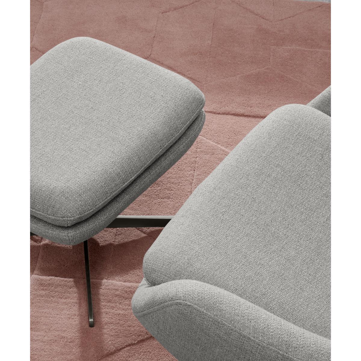 Modesto Accent Armchair & Footstool, Luna Grey Weave – image 5