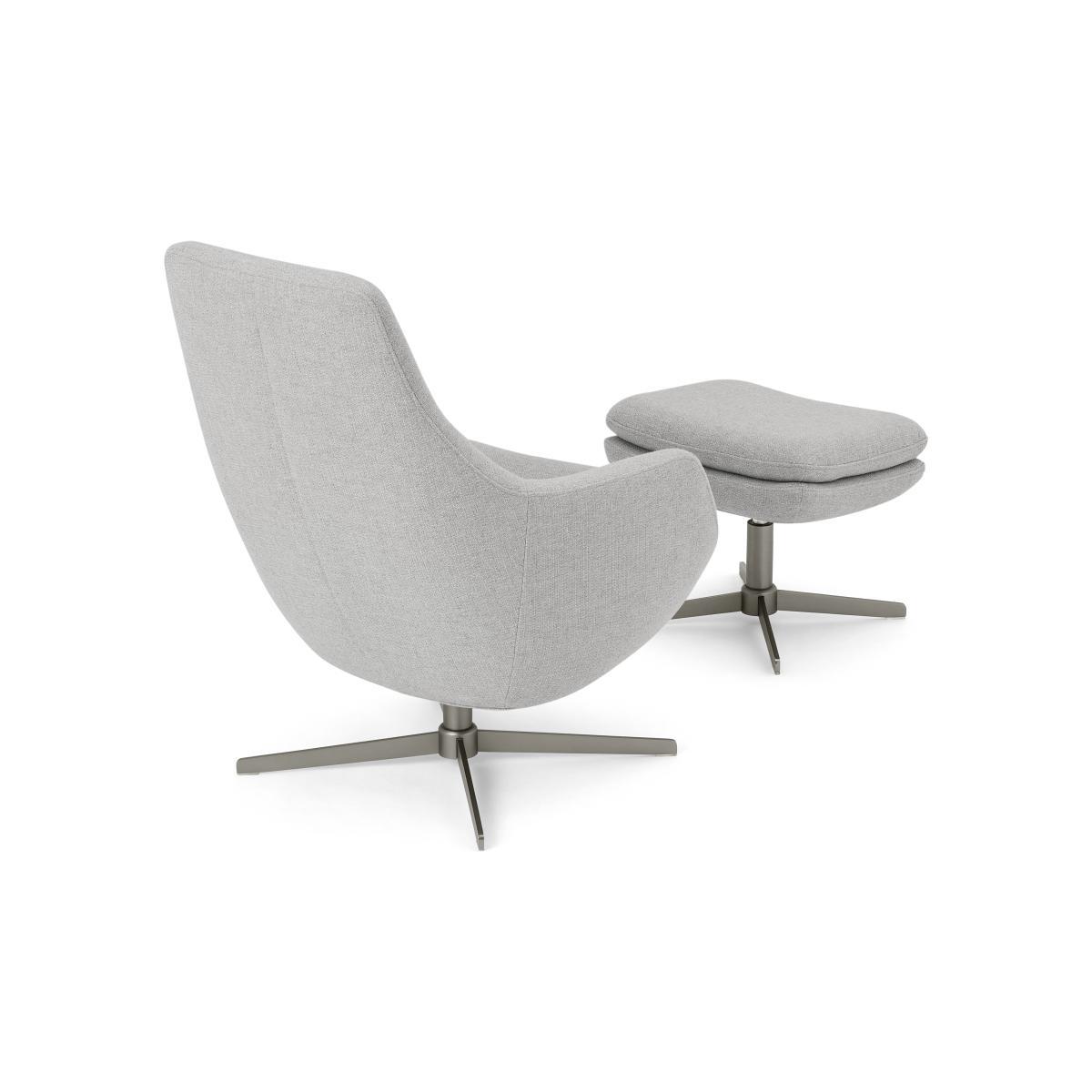 Modesto Accent Armchair & Footstool, Luna Grey Weave – image 6