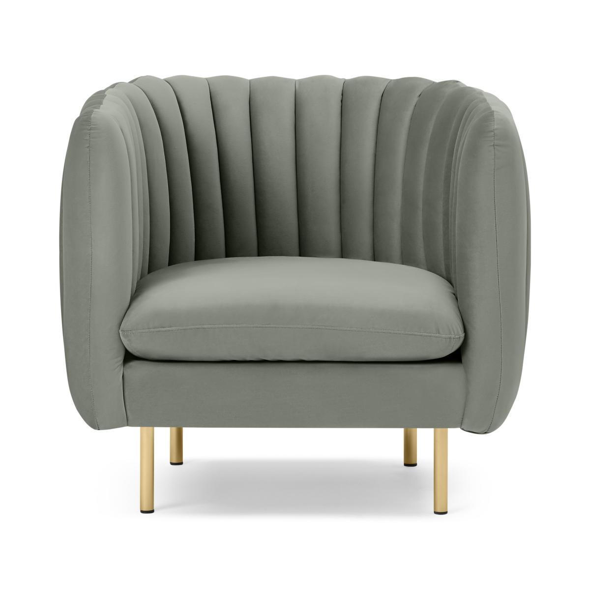 Helma Accent Armchair, Pale Sage Velvet – image 2