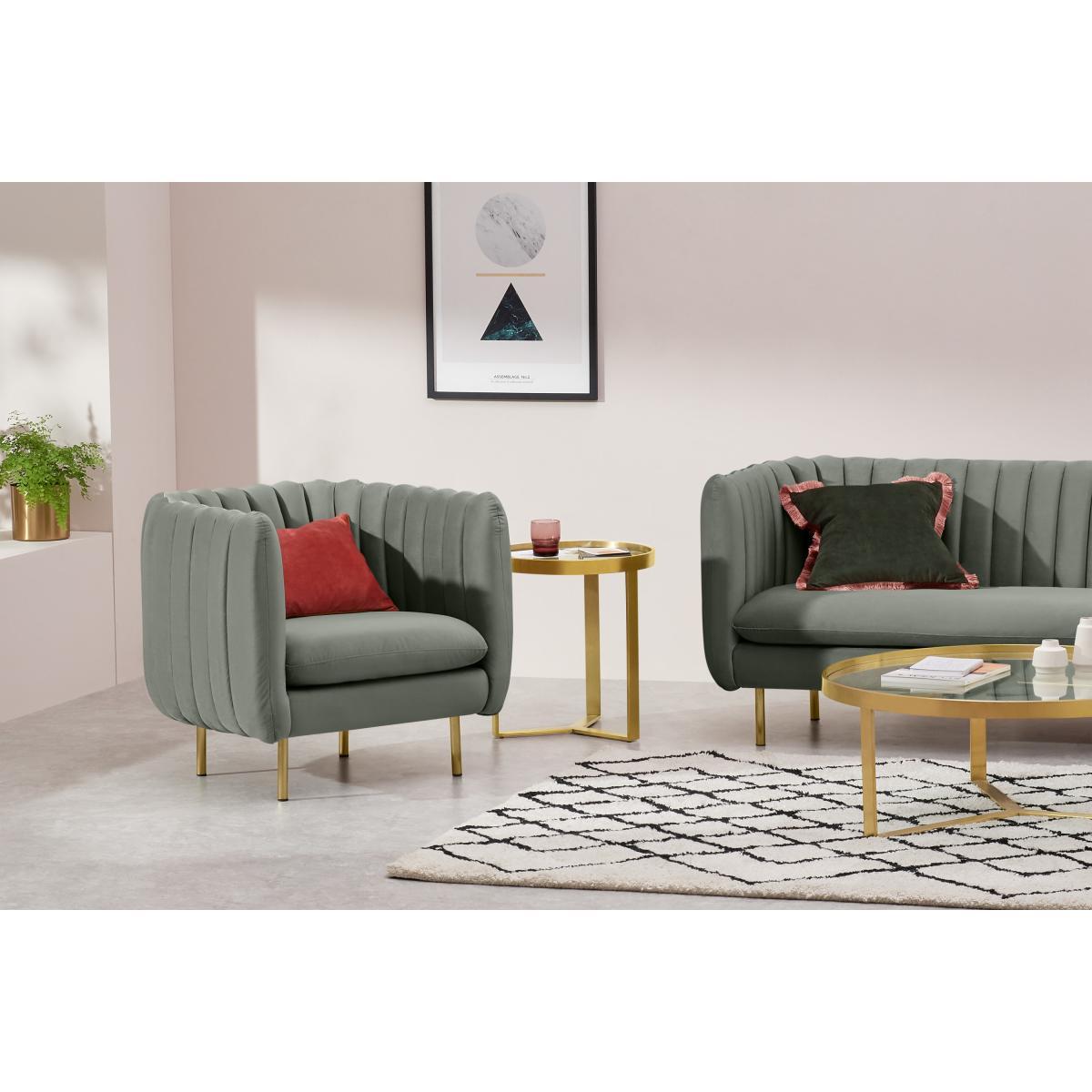 Helma Accent Armchair, Pale Sage Velvet – image 4
