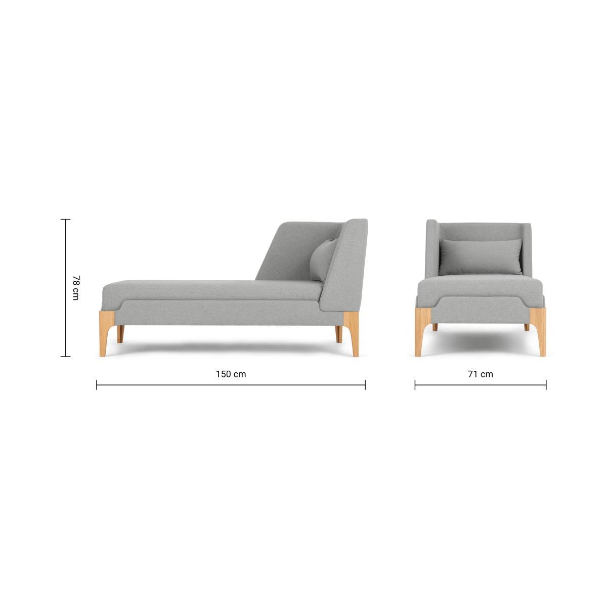 Roscoe Left Hand Facing Chaise Longue, Cool Grey with Light Leg – image 9