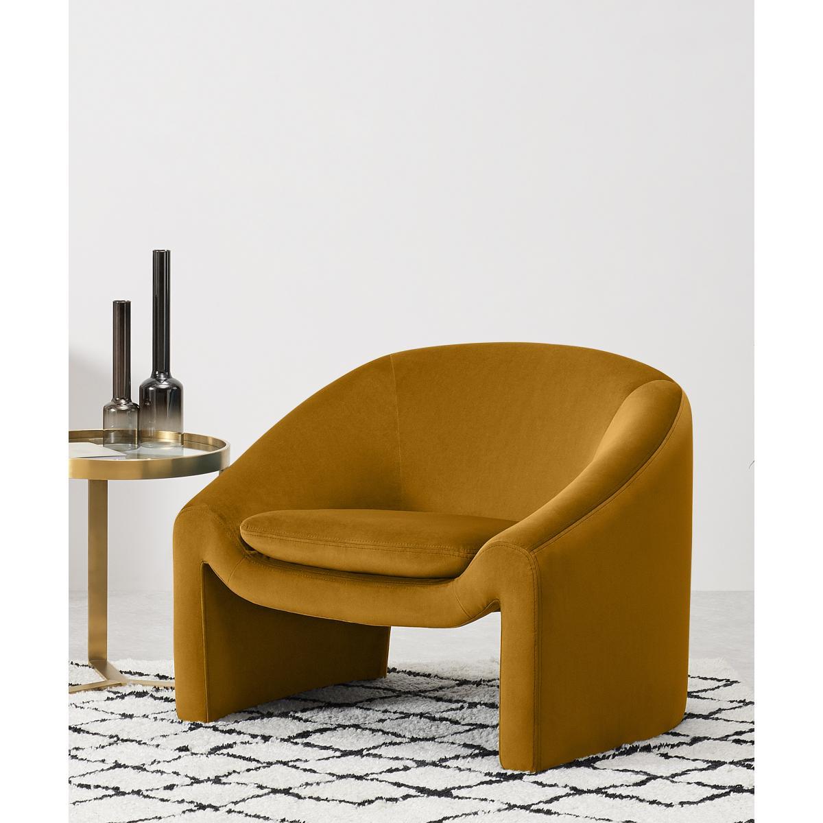 Shona Accent Armchair, Vintage Ochre Velvet – image 3