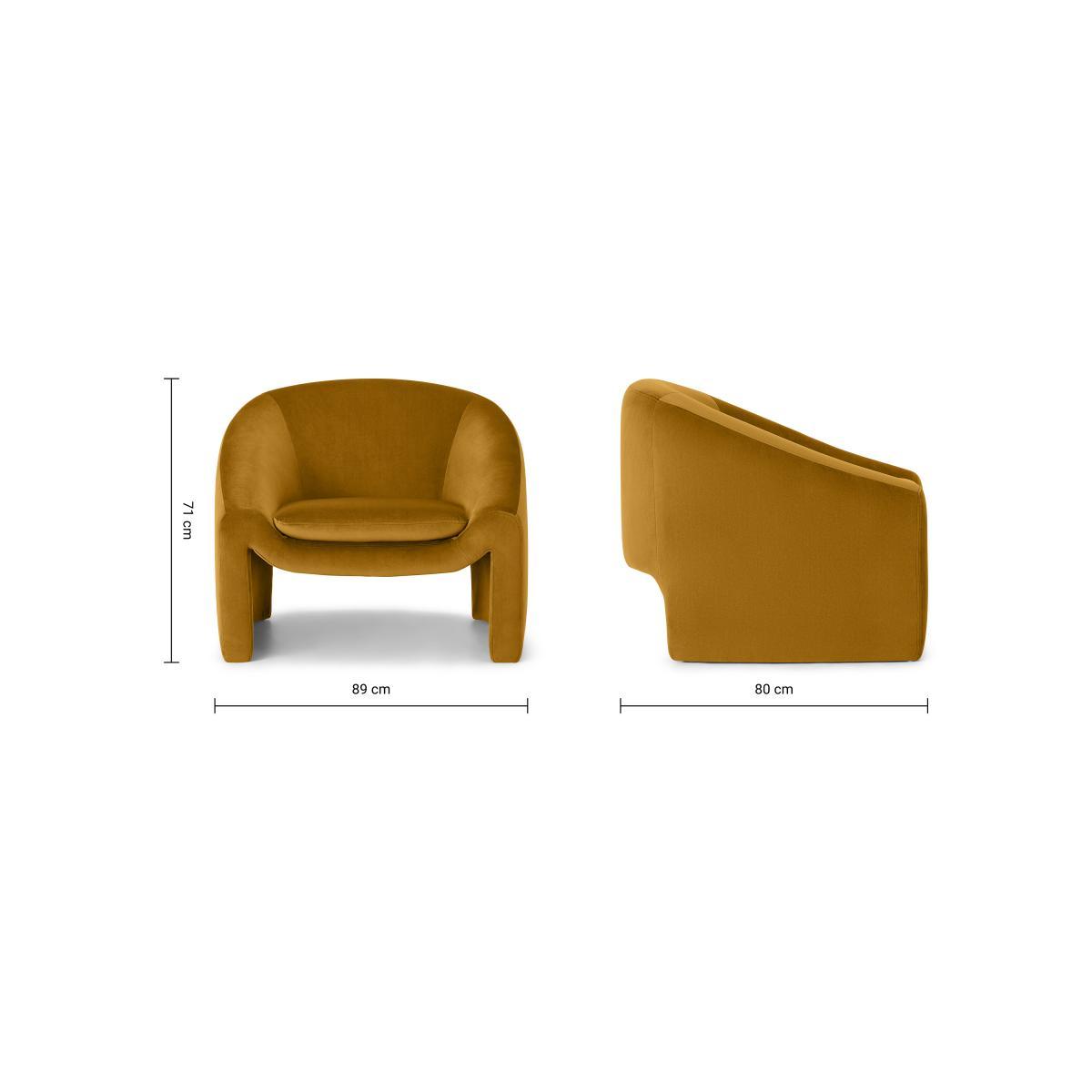 Shona Accent Armchair, Vintage Ochre Velvet – image 8