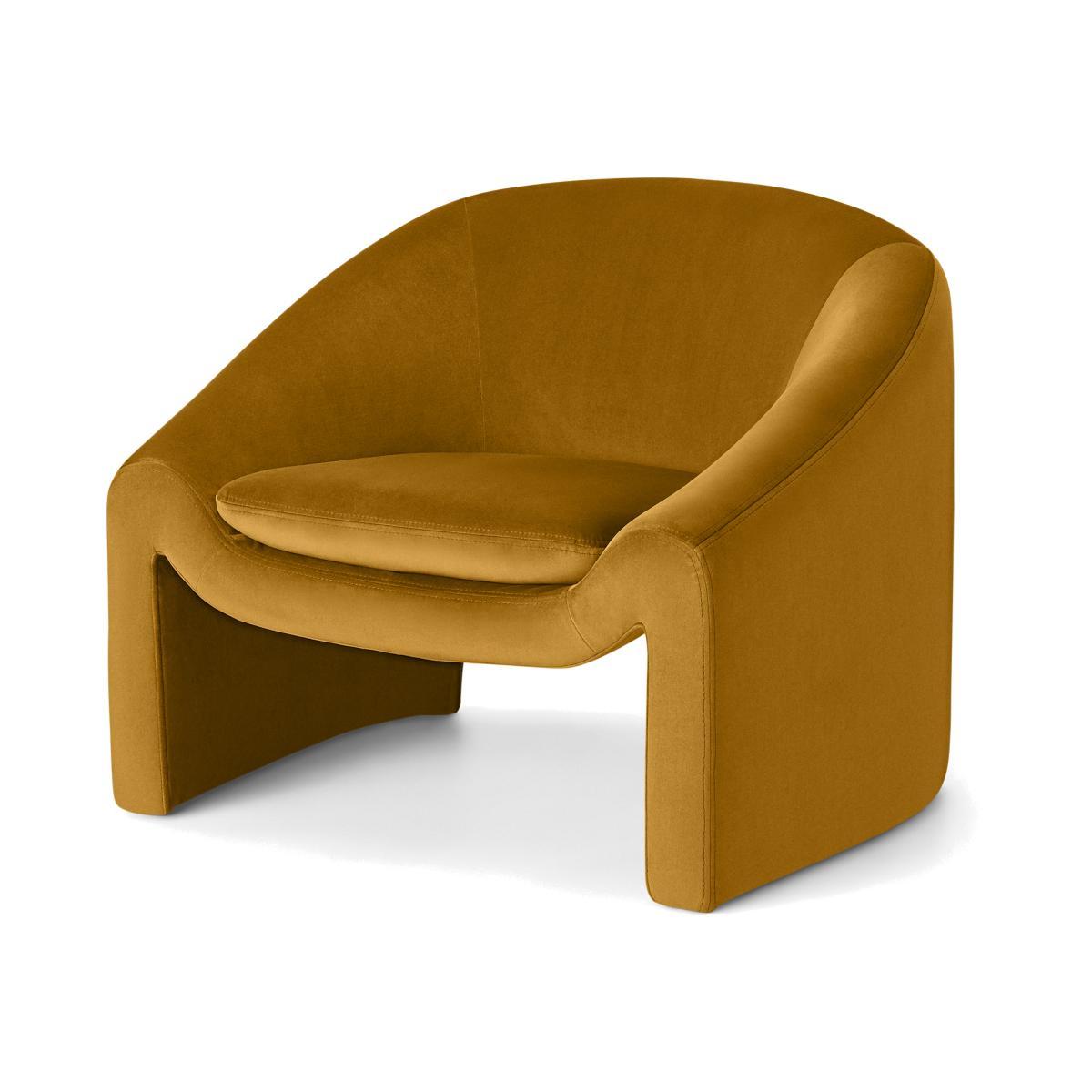 Shona Accent Armchair, Vintage Ochre Velvet – image 1
