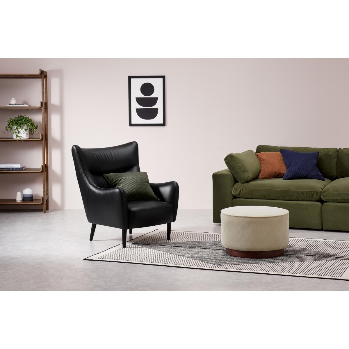 Bridget Accent Armchair, Midnight Leather – image 4