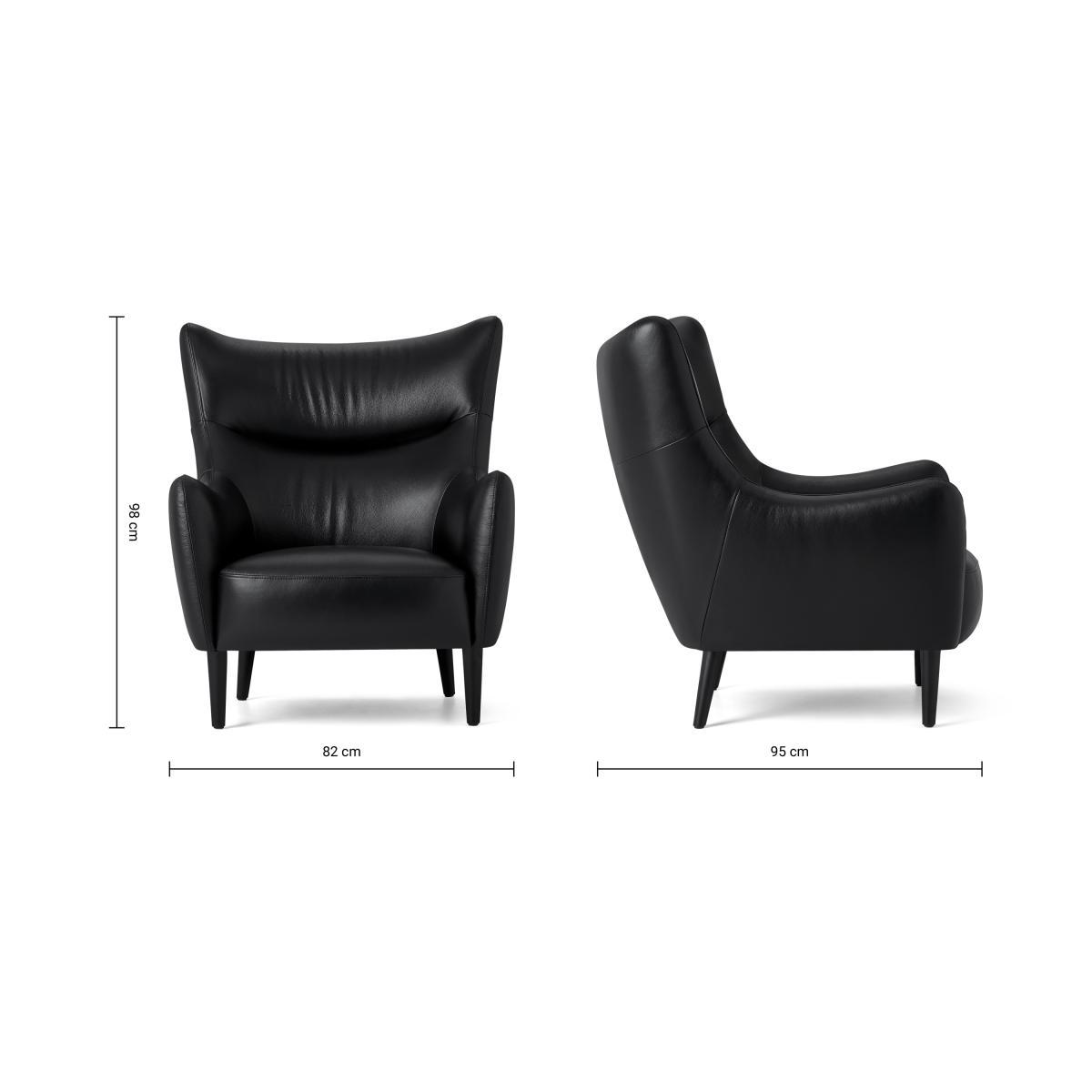 Bridget Accent Armchair, Midnight Leather – image 9