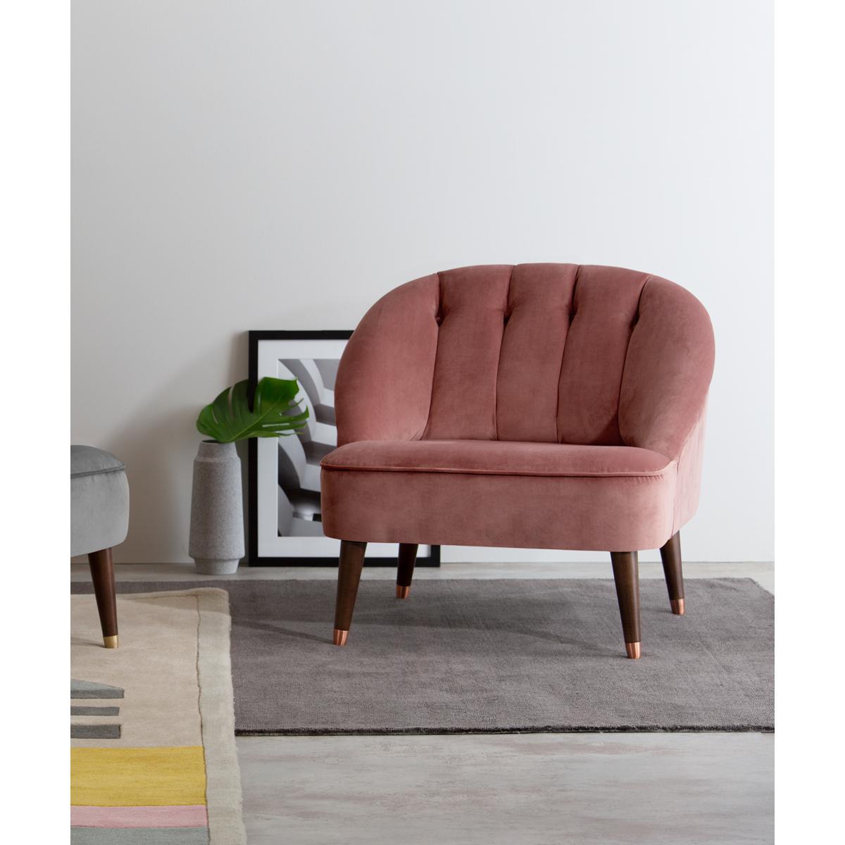 Margot Accent Armchair, Old Rose Velvet – image 3