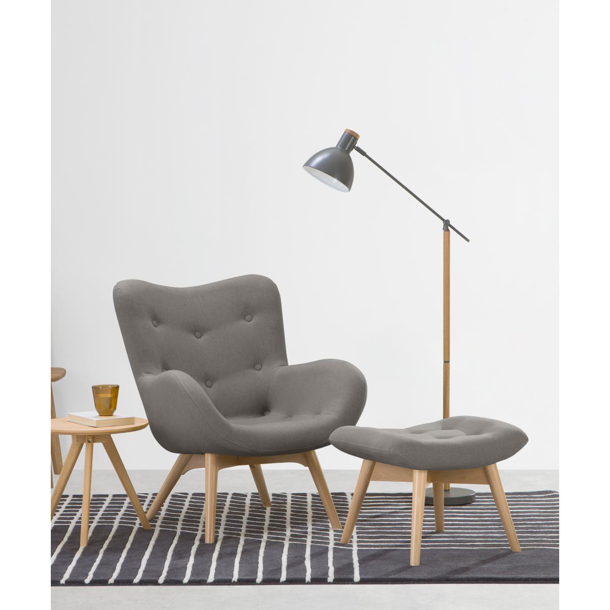 Doris Accent Armchair and Footstool, Shetland Grey – image 3