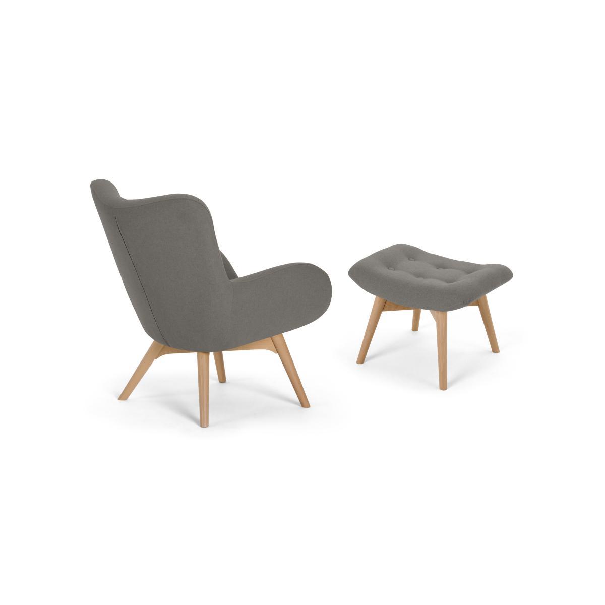 Doris Accent Armchair and Footstool, Shetland Grey – image 5