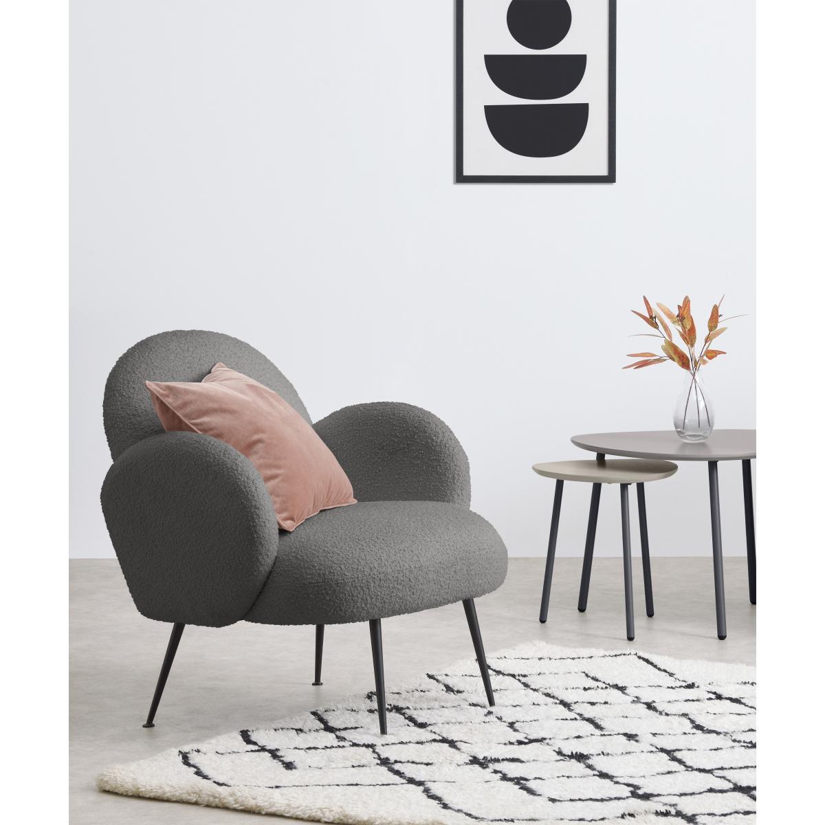 Bonnie Accent Armchair, Steel Boucle – image 3